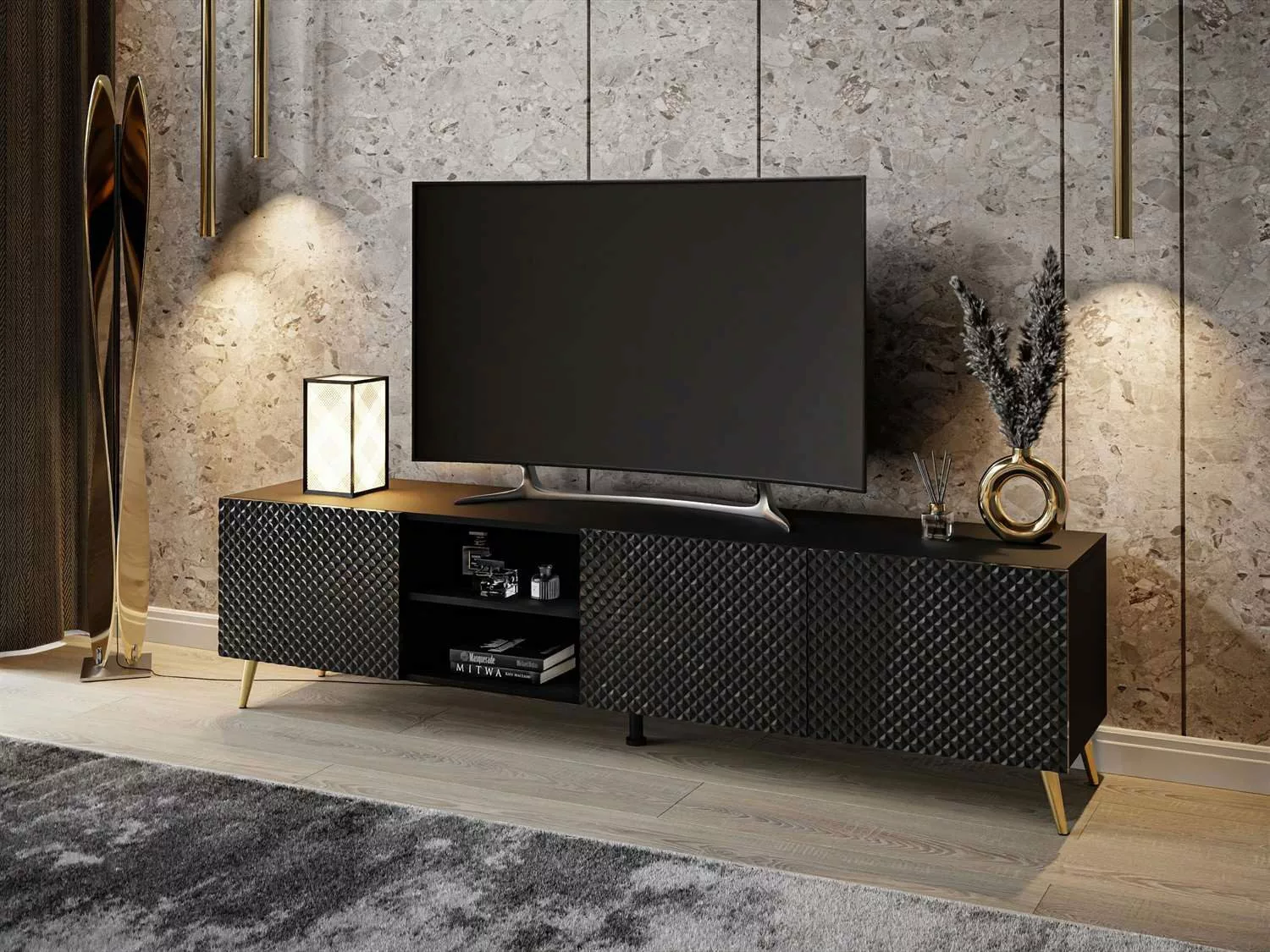 ALLHOUSE24 Lowboard PALERMO Sideboard Hochglanz gefräst, günstig online kaufen