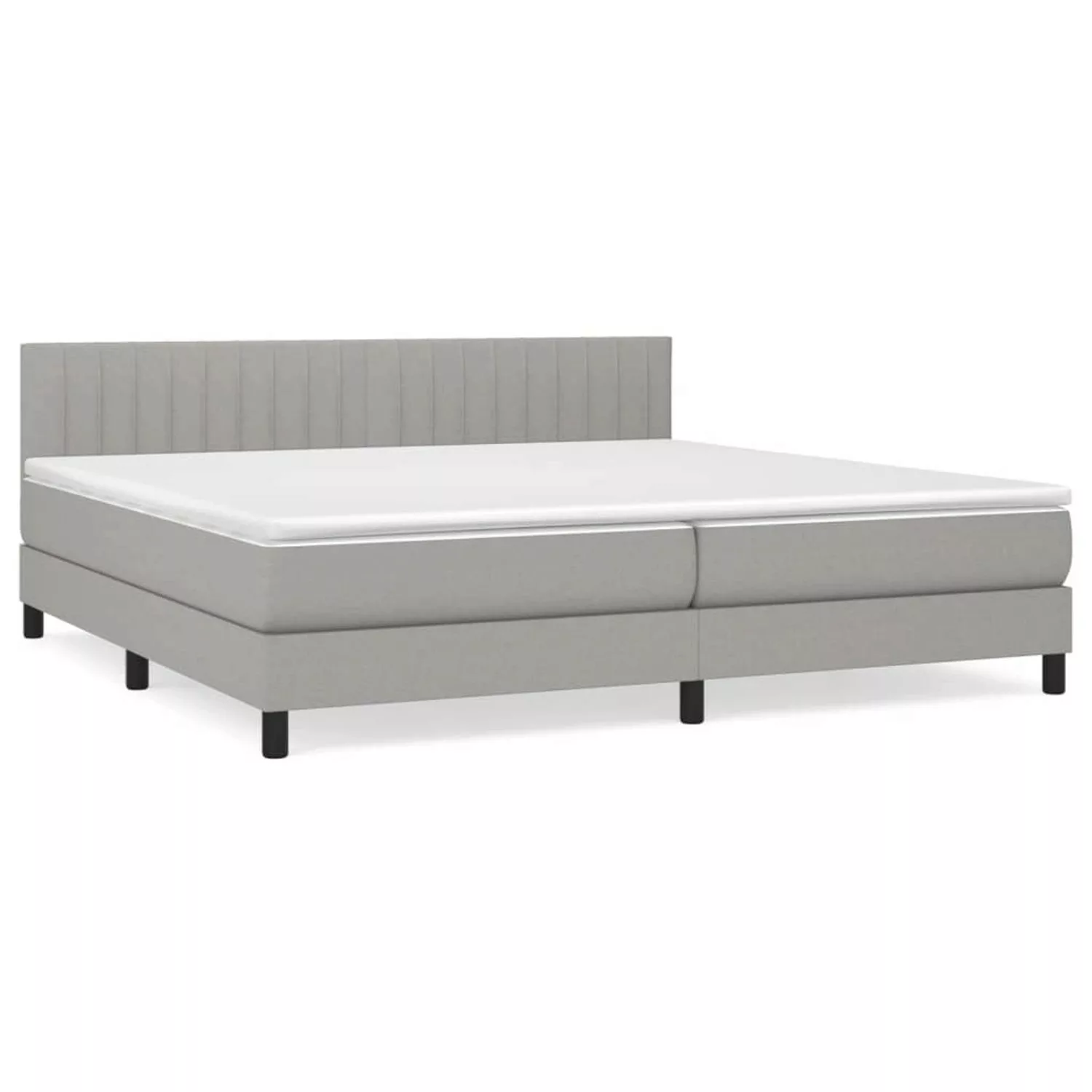 vidaXL Boxspringbett mit Matratze Hellgrau 200x200 cm Stoff1373006 günstig online kaufen