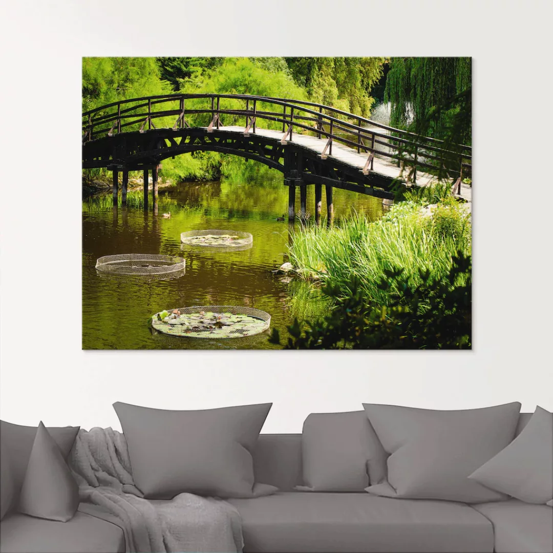 Artland Glasbild "Gartenbrücke", Garten, (1 St.), in verschiedenen Größen günstig online kaufen