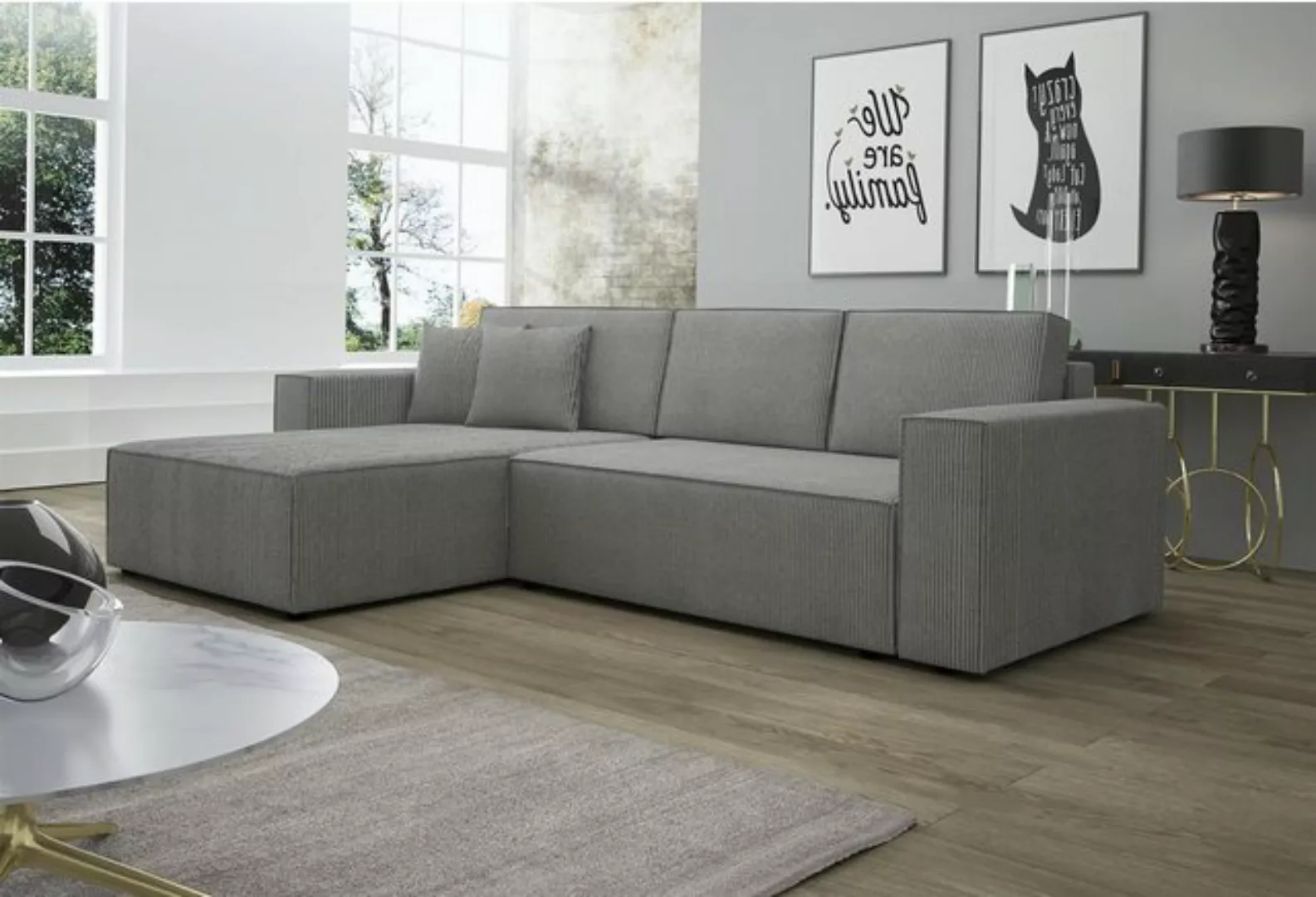 Fun Möbel Ecksofa Ecksofa Schlafsofa Sofa CONOR Stoff oder Kunstleder, inkl günstig online kaufen