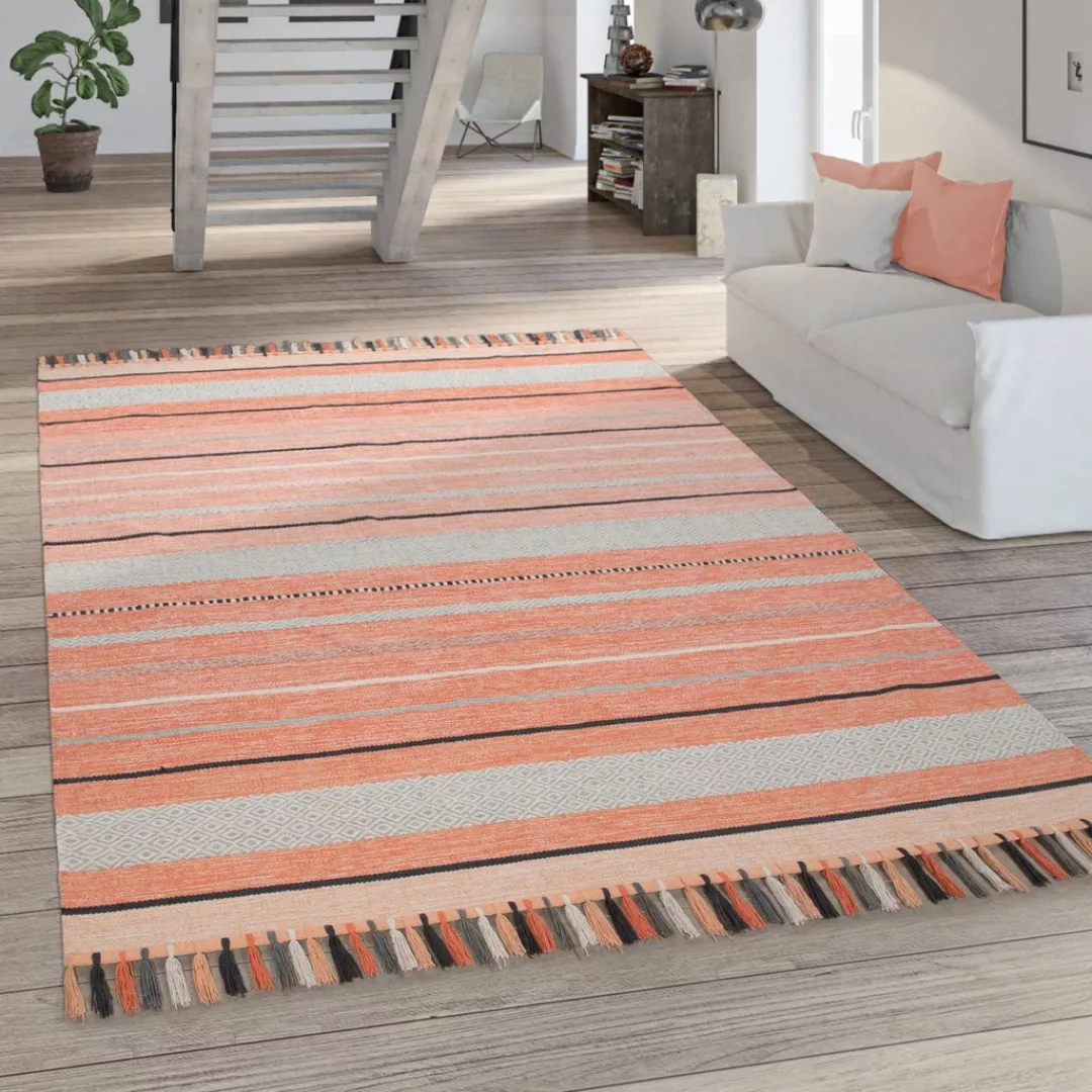 Paco Home Teppich »Kilim 213«, rechteckig, handgewebter Wendeteppich, reine günstig online kaufen