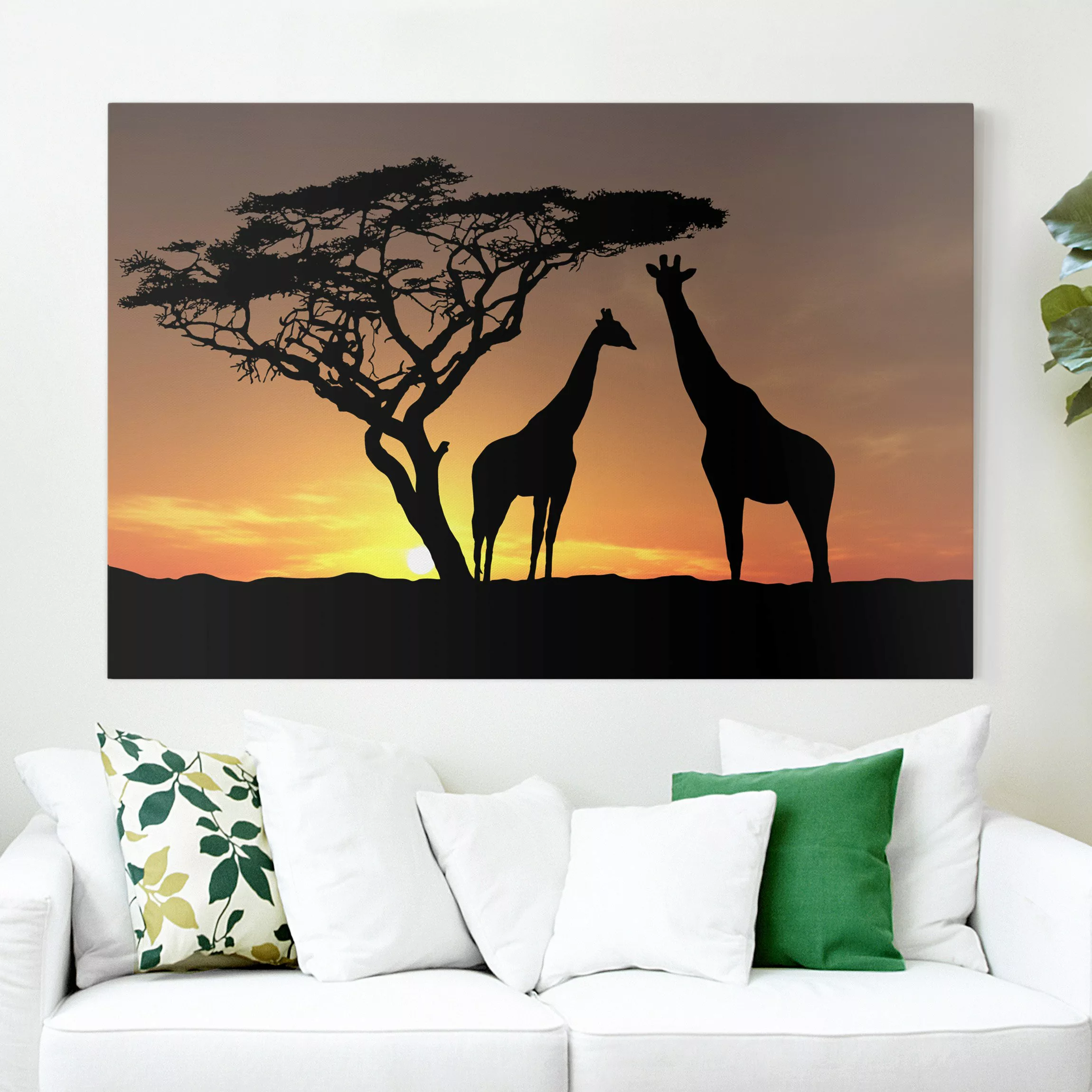 Leinwandbild Afrika - Querformat African Sunset günstig online kaufen