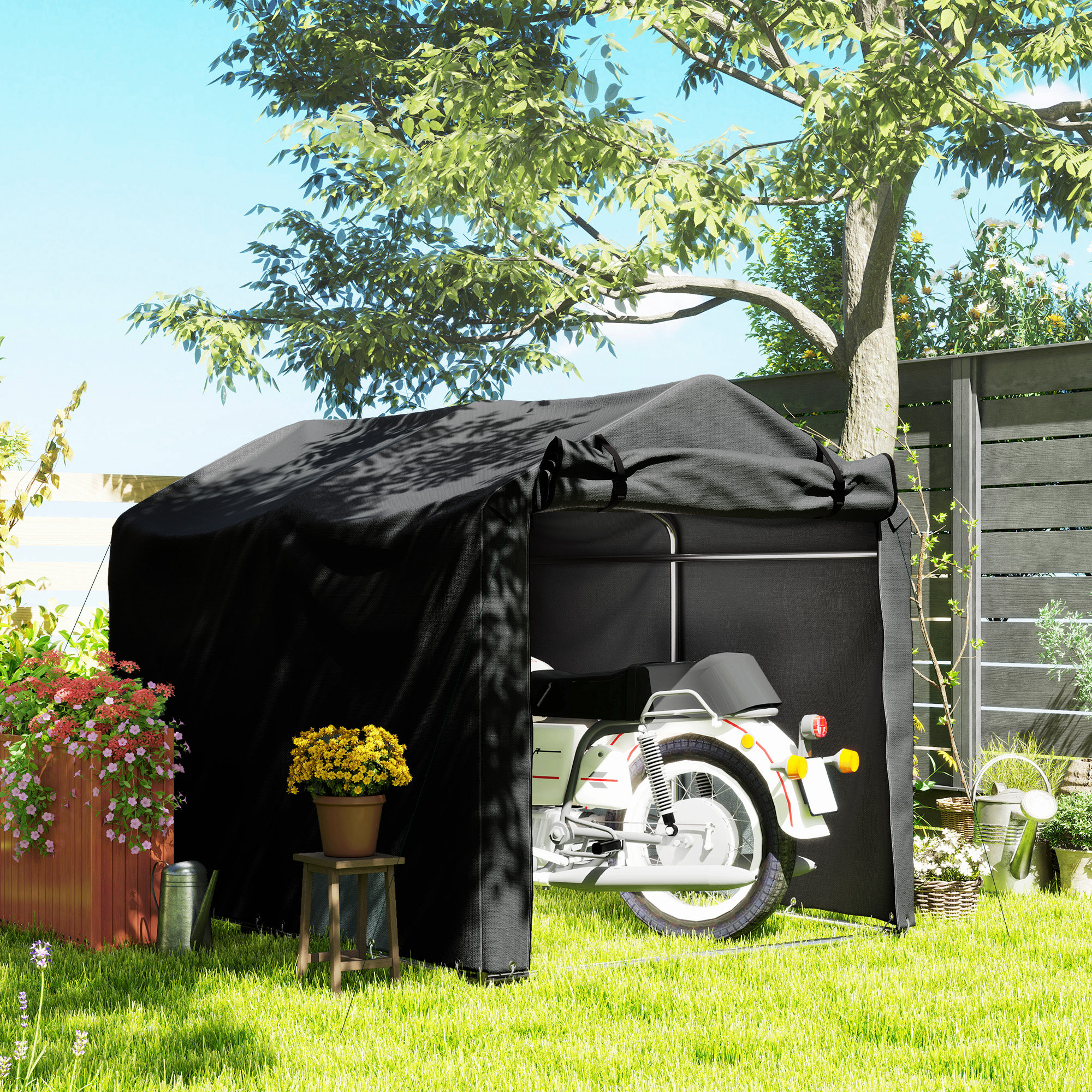 Outsunny Garagenzelt, wasserdicht Zeltgarage mit Rolltür, UV-beständig Fahr günstig online kaufen