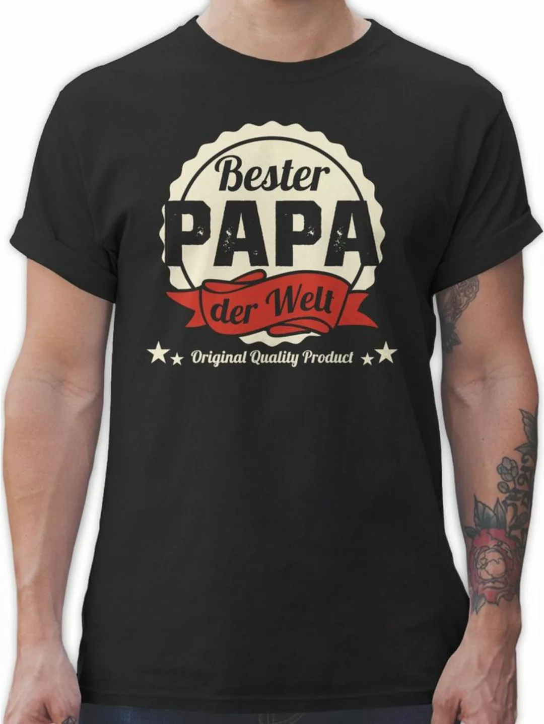 Shirtracer T-Shirt Bester Papa der Welt Vatertag Geschenk für Papa günstig online kaufen