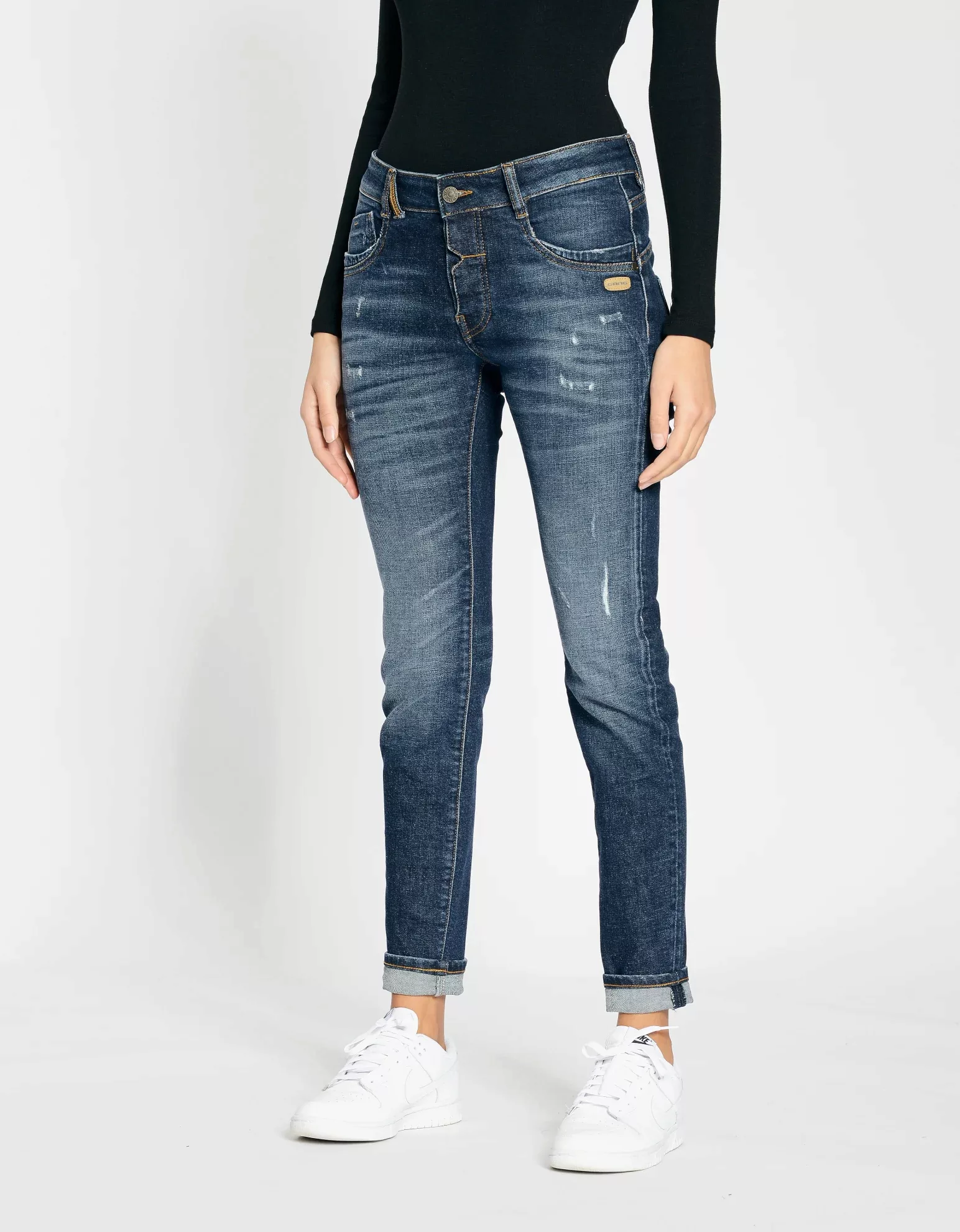 GANG Relax-fit-Jeans "94GERDA", mit halb offener Knopfleiste günstig online kaufen