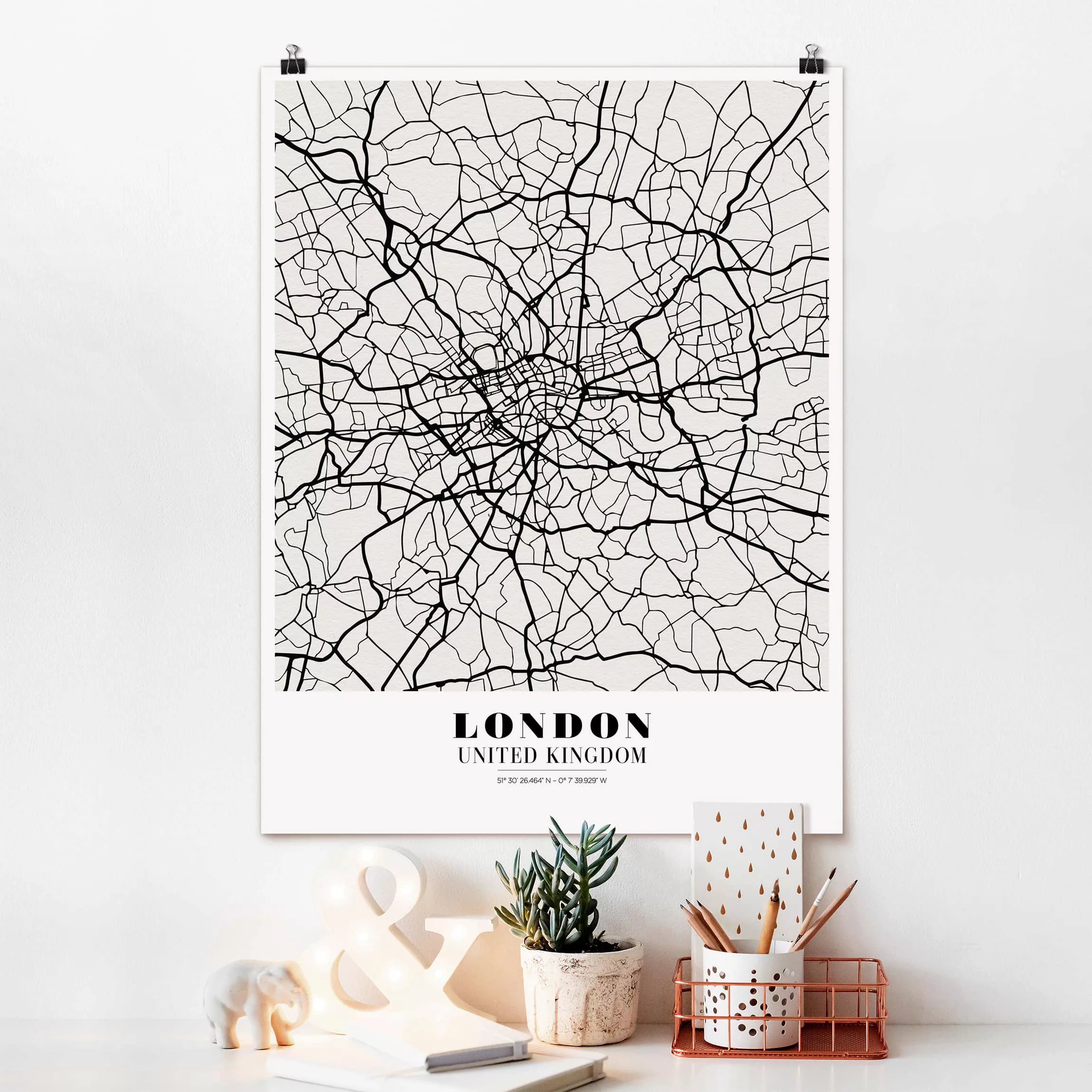 Poster Stadt-, Land- & Weltkarten - Hochformat Stadtplan London - Klassik günstig online kaufen