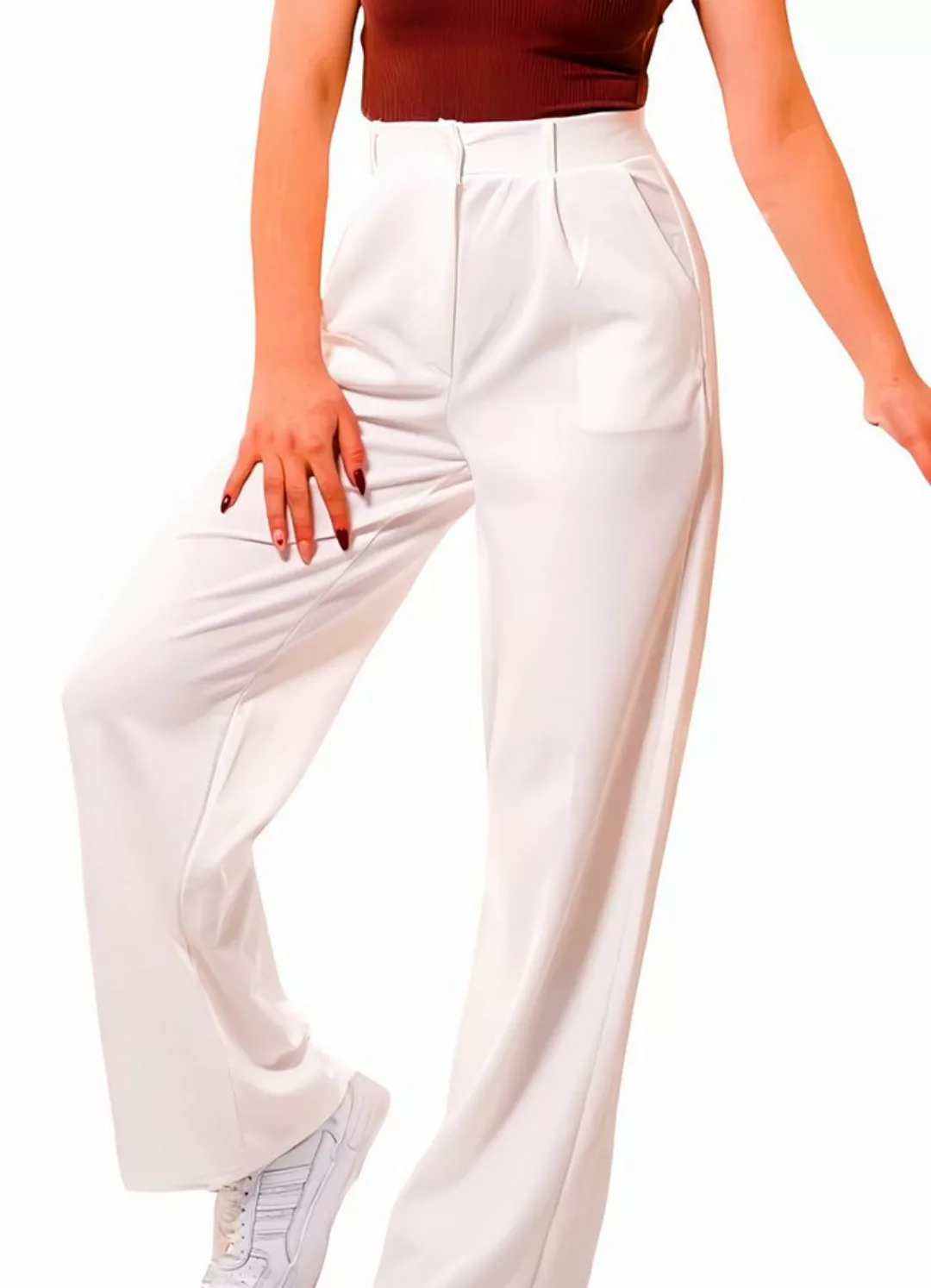 fashionshowcase Palazzohose Damen mit hohem Bund - Elegante Marlene-Hose mi günstig online kaufen