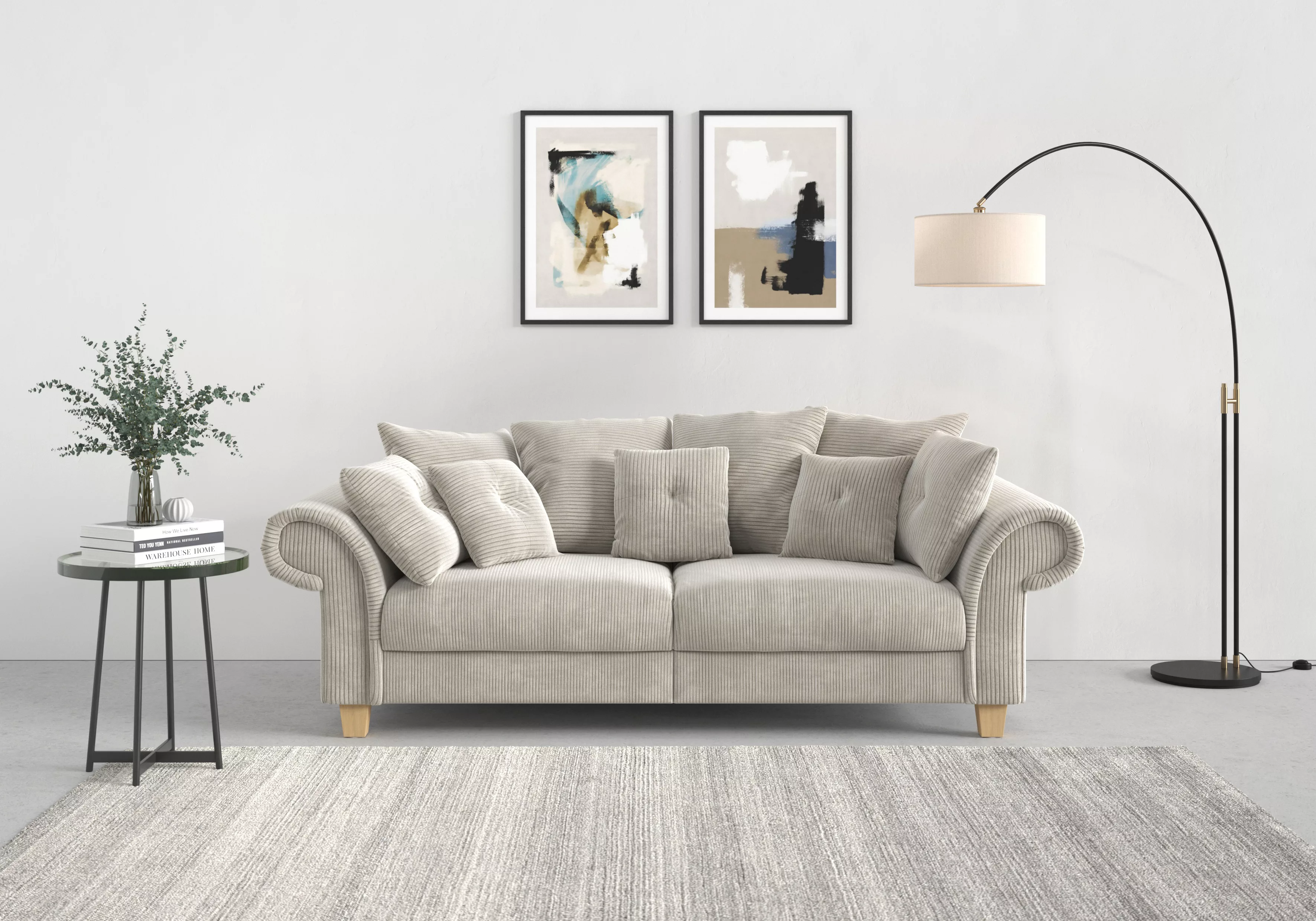 Home affaire Big-Sofa »Queenie Megasofa«, (2 St.), mit weichem Sitzkomfort günstig online kaufen