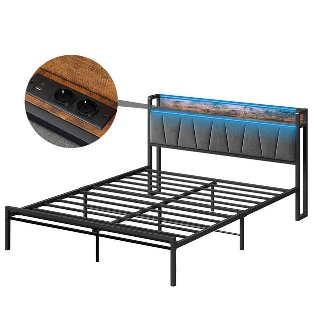 DOPWii Kinderbett Metallbett im Industriestil:Doppelbett 140x200 cm,Einzelb günstig online kaufen