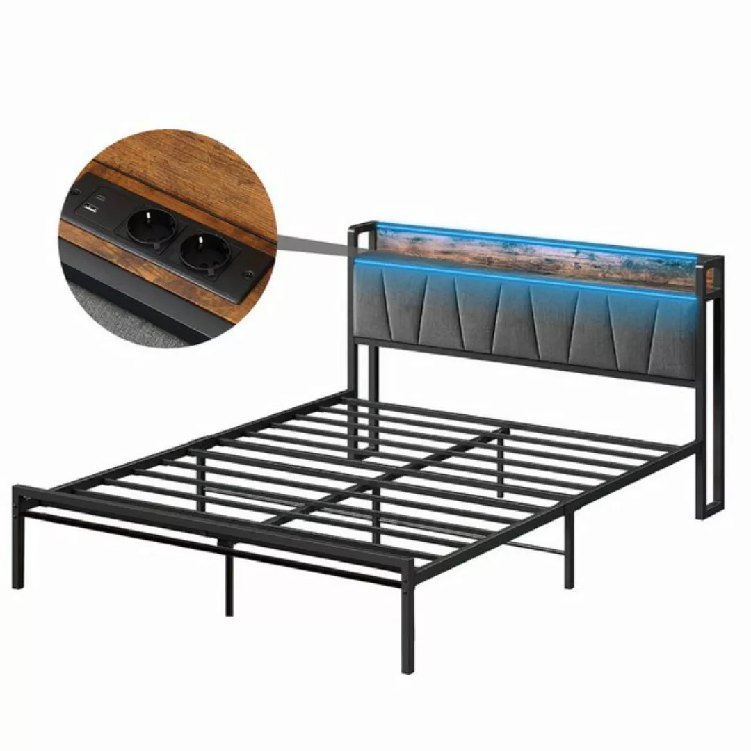 DOPWii Kinderbett Metallbett im Industriestil:Doppelbett 140x200 cm,Einzelb günstig online kaufen