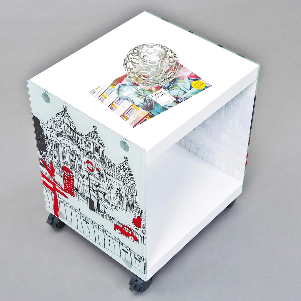 INOSIGN Beistelltisch "Cube", mit gestalteten Glasseiten günstig online kaufen
