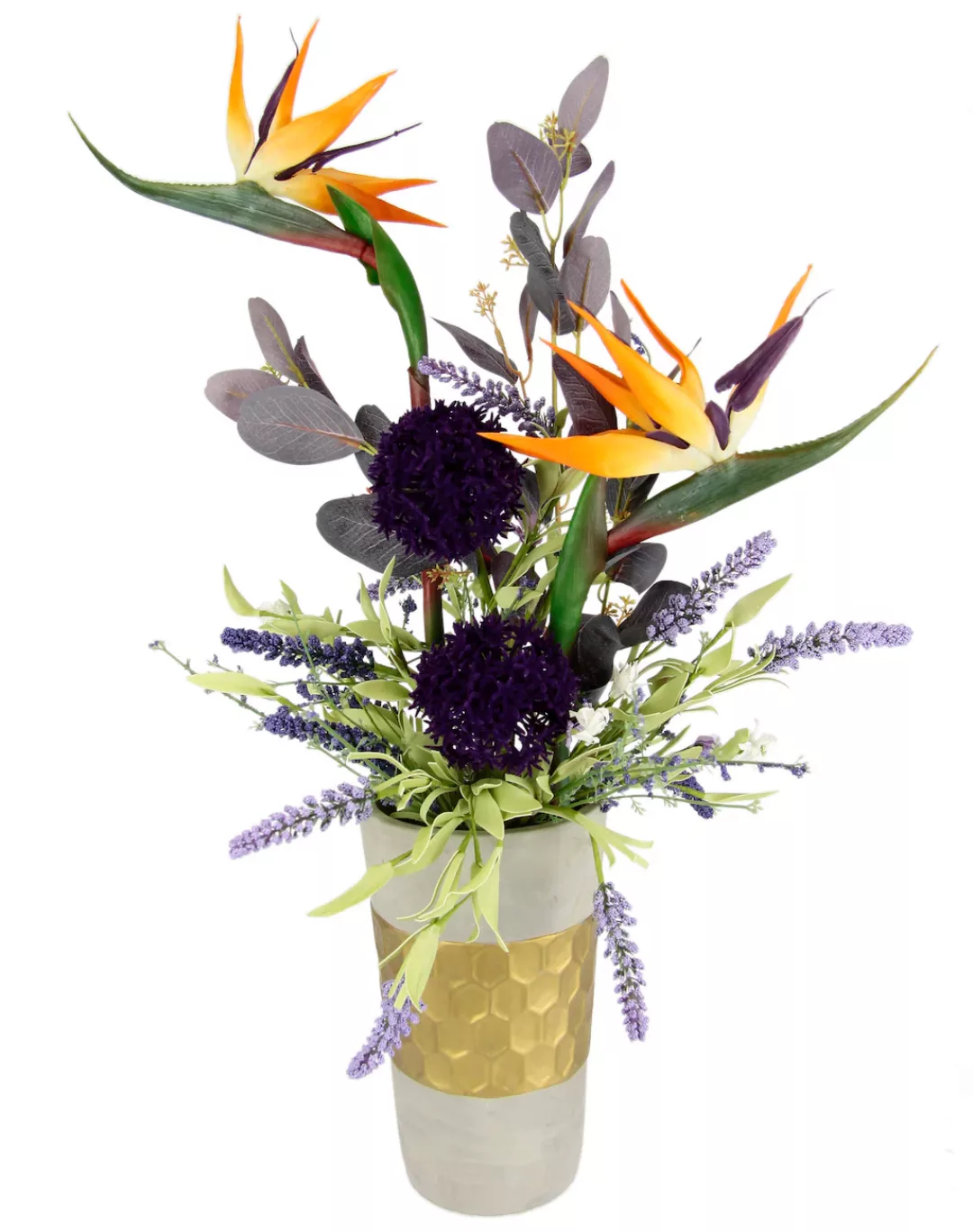 I.GE.A. Kunstblume "Gesteck aus Strelitzie, Allium und Lavendel" günstig online kaufen