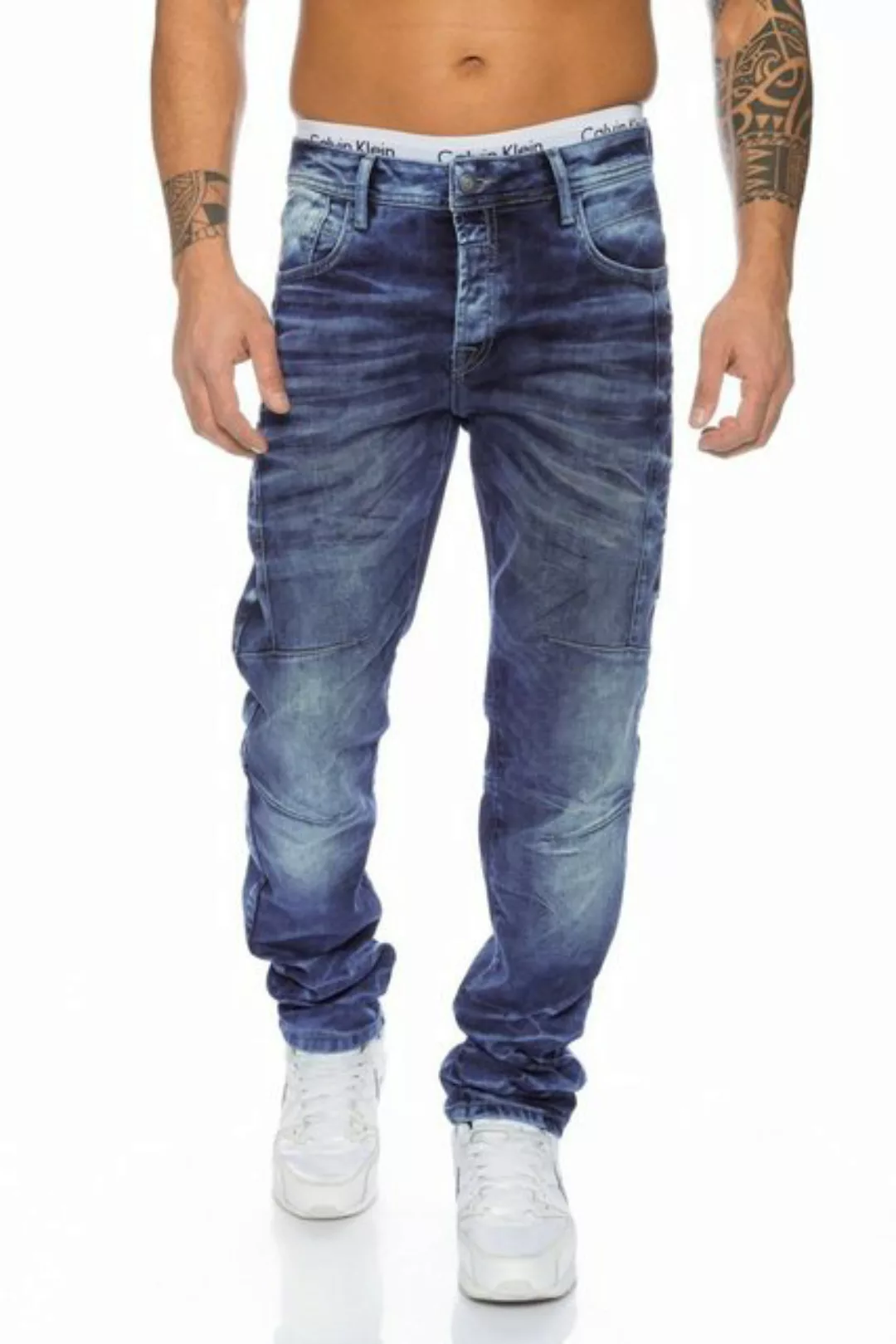 Cipo & Baxx Slim-fit-Jeans Herren Jeans mit stylischen Nahtverläufen und el günstig online kaufen