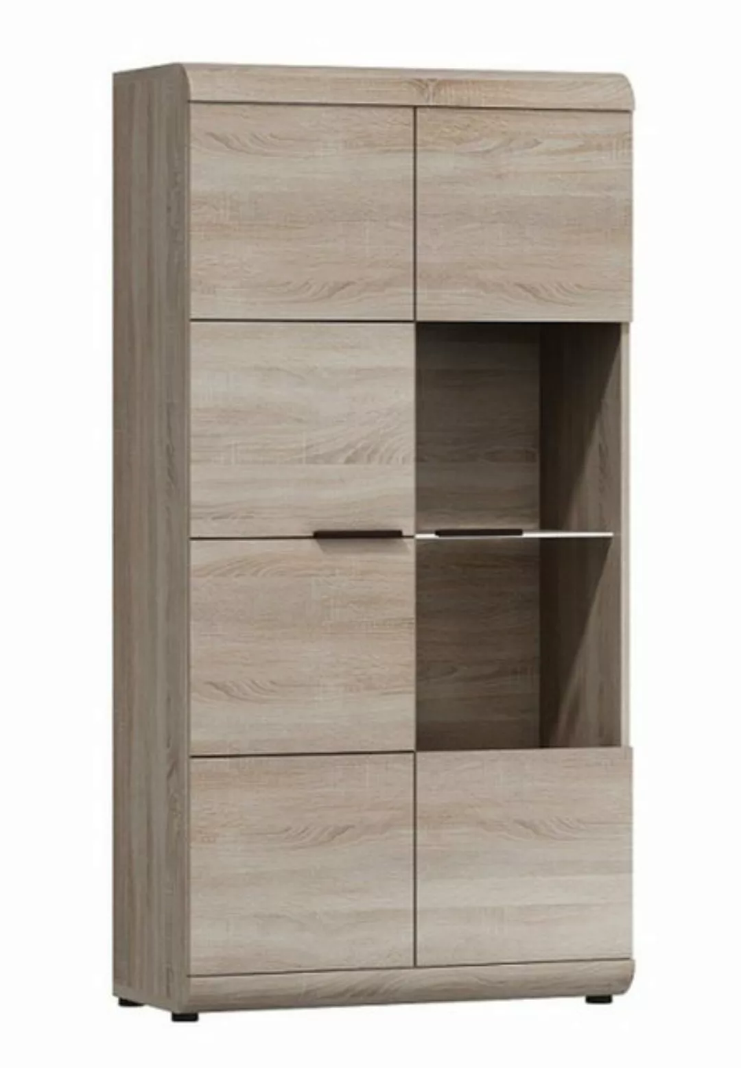 Furnix Vitrine LIRYA C80 Vitrienenschrank teilverglast Eiche Sonoma mit/ oh günstig online kaufen