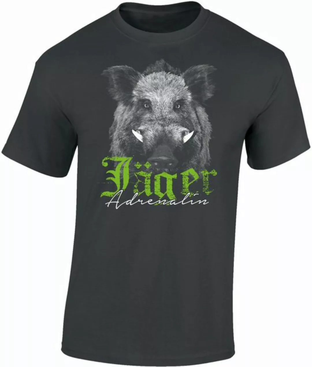 Baddery Print-Shirt Jäger T-Shirt - "Jäger Adrenalin" - Geschenk für Jäger günstig online kaufen