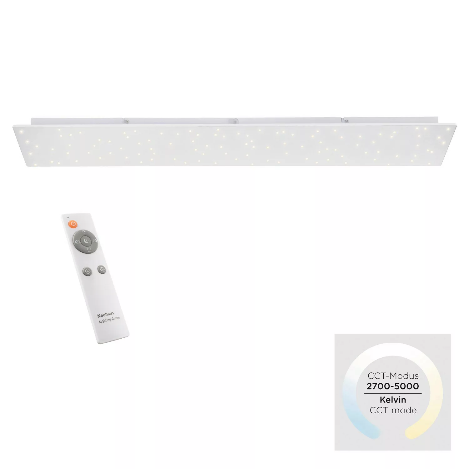 LED-Wandleuchte Sparkle Weiß 100 cm x 25 cm mit Sternenhimmel günstig online kaufen