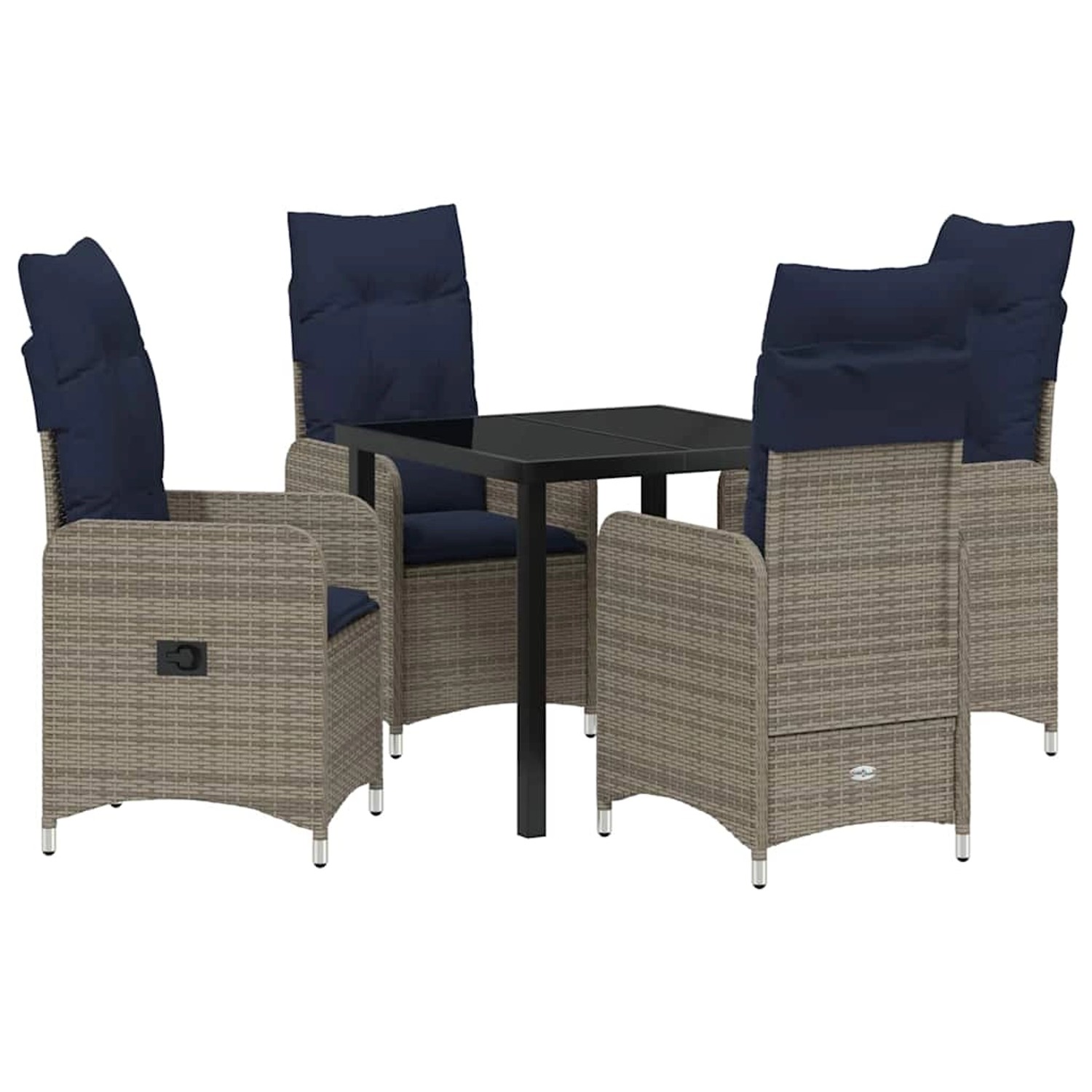 vidaXL Garten Essgruppe 5-Tlg Grau Poly-Rattan 3379689 günstig online kaufen