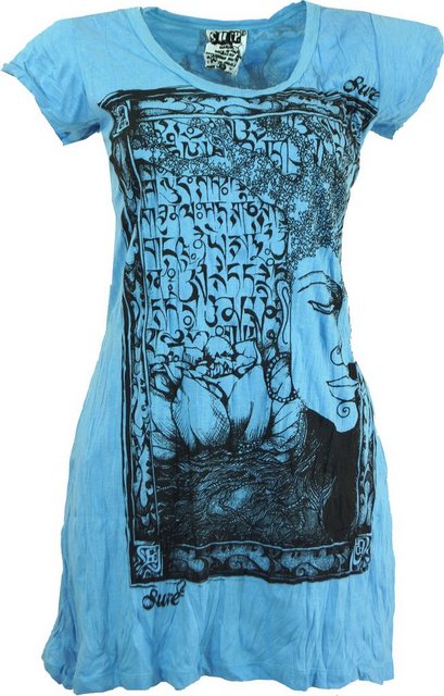 Guru-Shop T-Shirt Sure Long Shirt, Minikleid Mantra Buddha -.. Festival, Go günstig online kaufen
