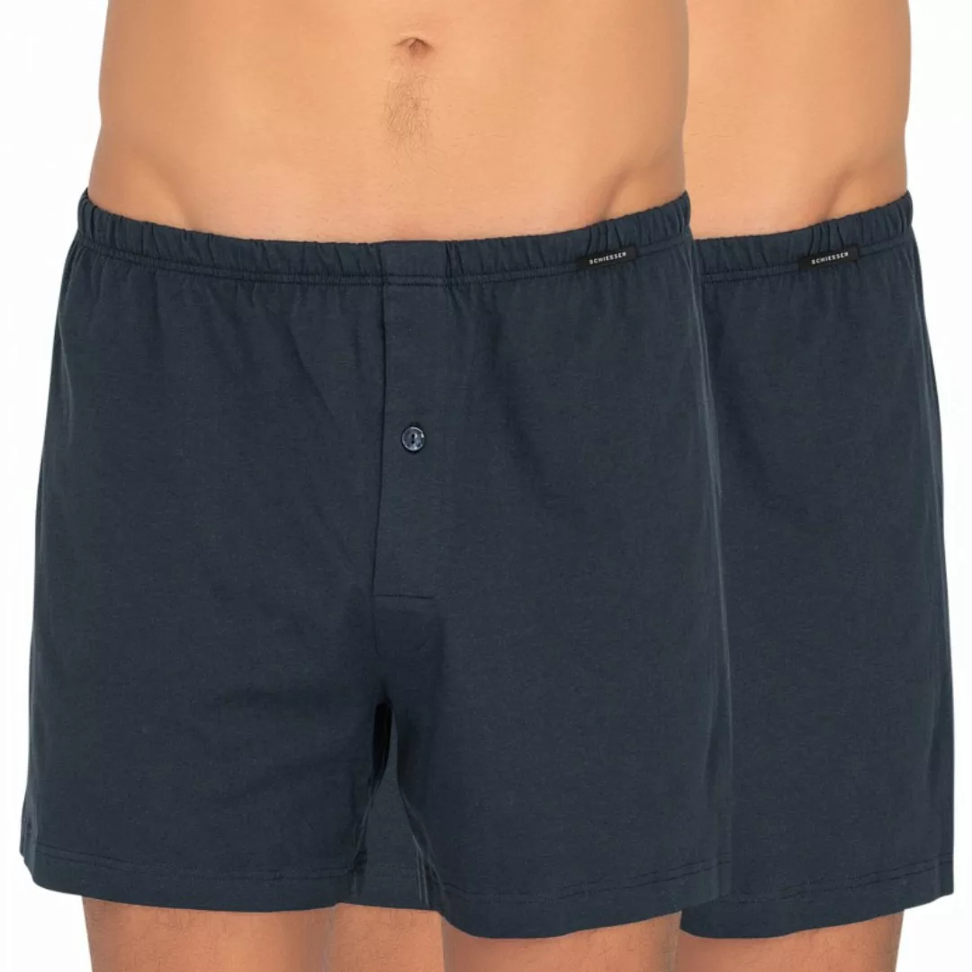 Schiesser 2-er Set Boxershorts Dunkelblau günstig online kaufen