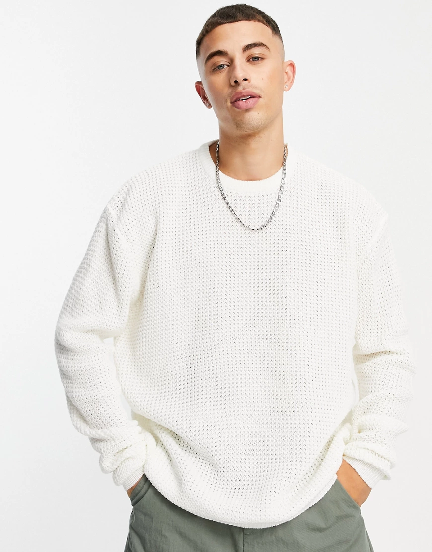 Brave Soul – Pullover in Ecru mit überschnittenen Schultern-Weiß günstig online kaufen