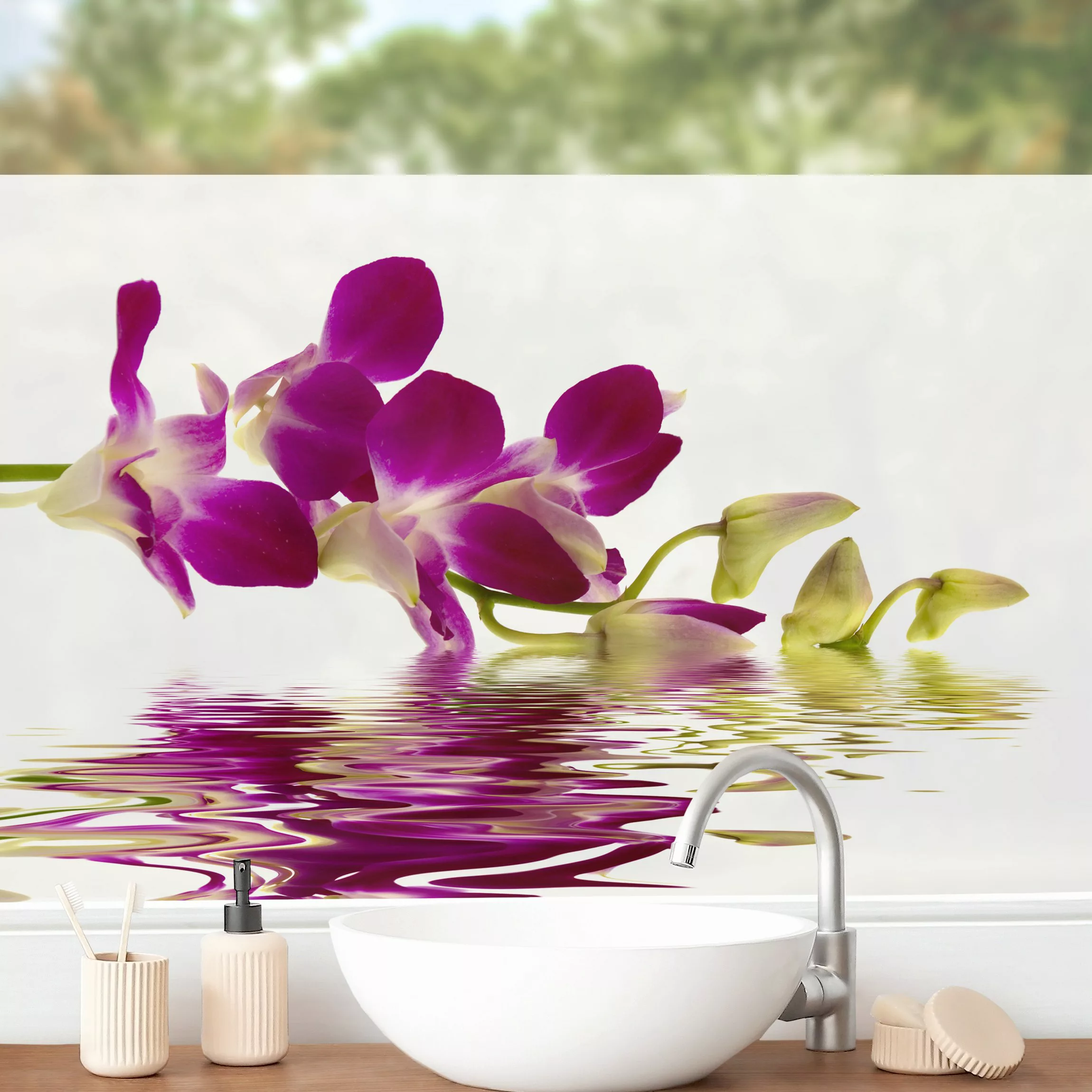 Fensterfolie Pink Orchid Waters günstig online kaufen
