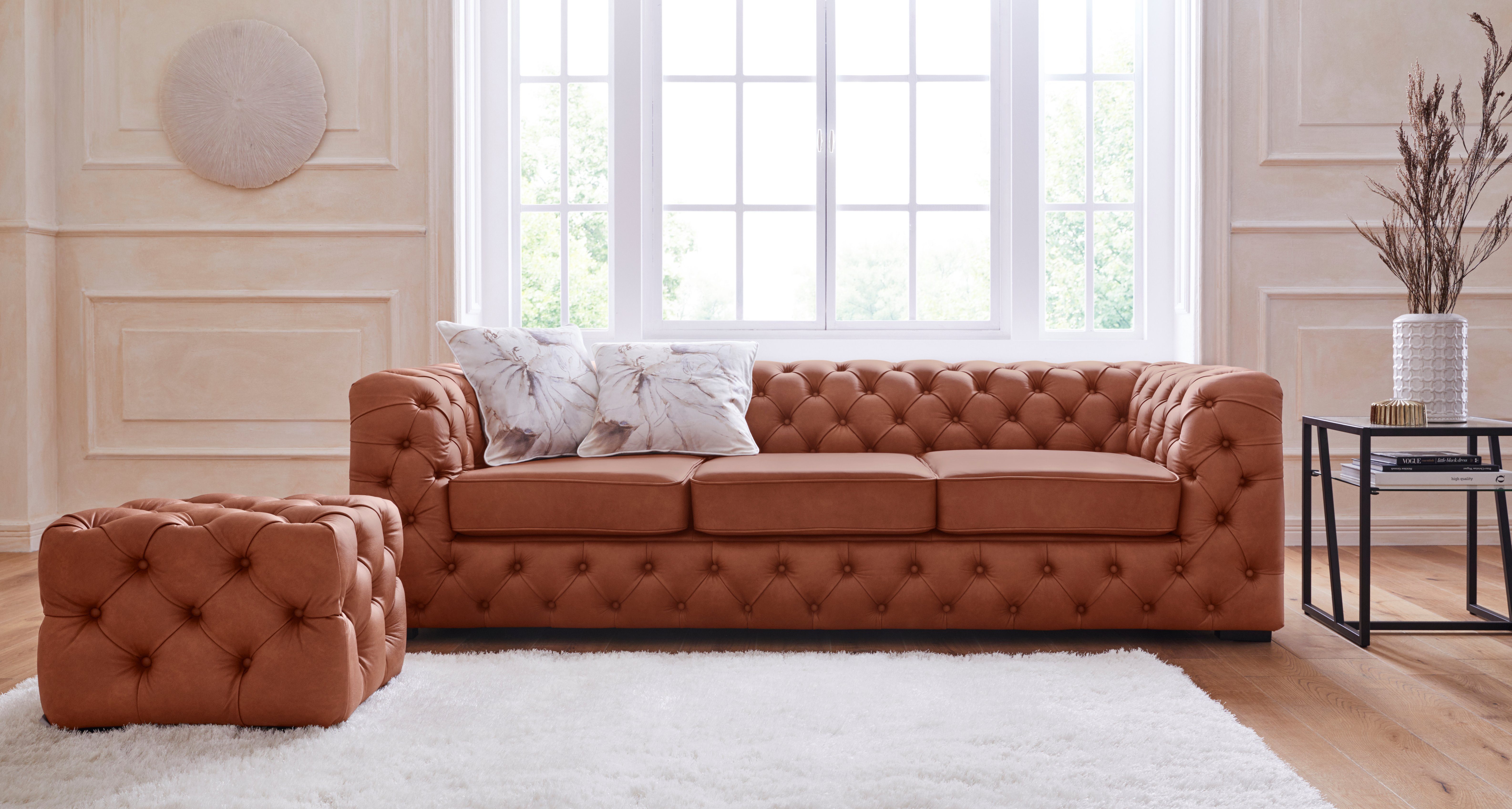 Home affaire Chesterfield-Sofa "Kalina", klassische Chesterfield-Knopfheftu günstig online kaufen
