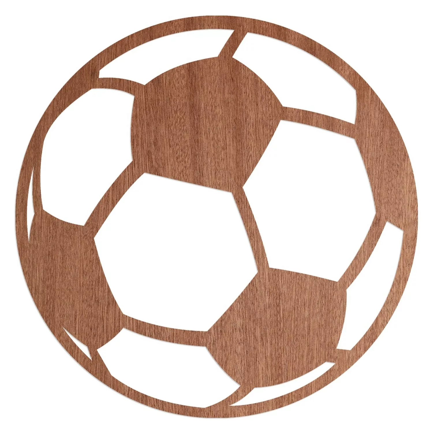 WANDStyle Wanddeko aus Holz Fußball 60 x 60 cm in der Farbe Mahagoni Furnie günstig online kaufen