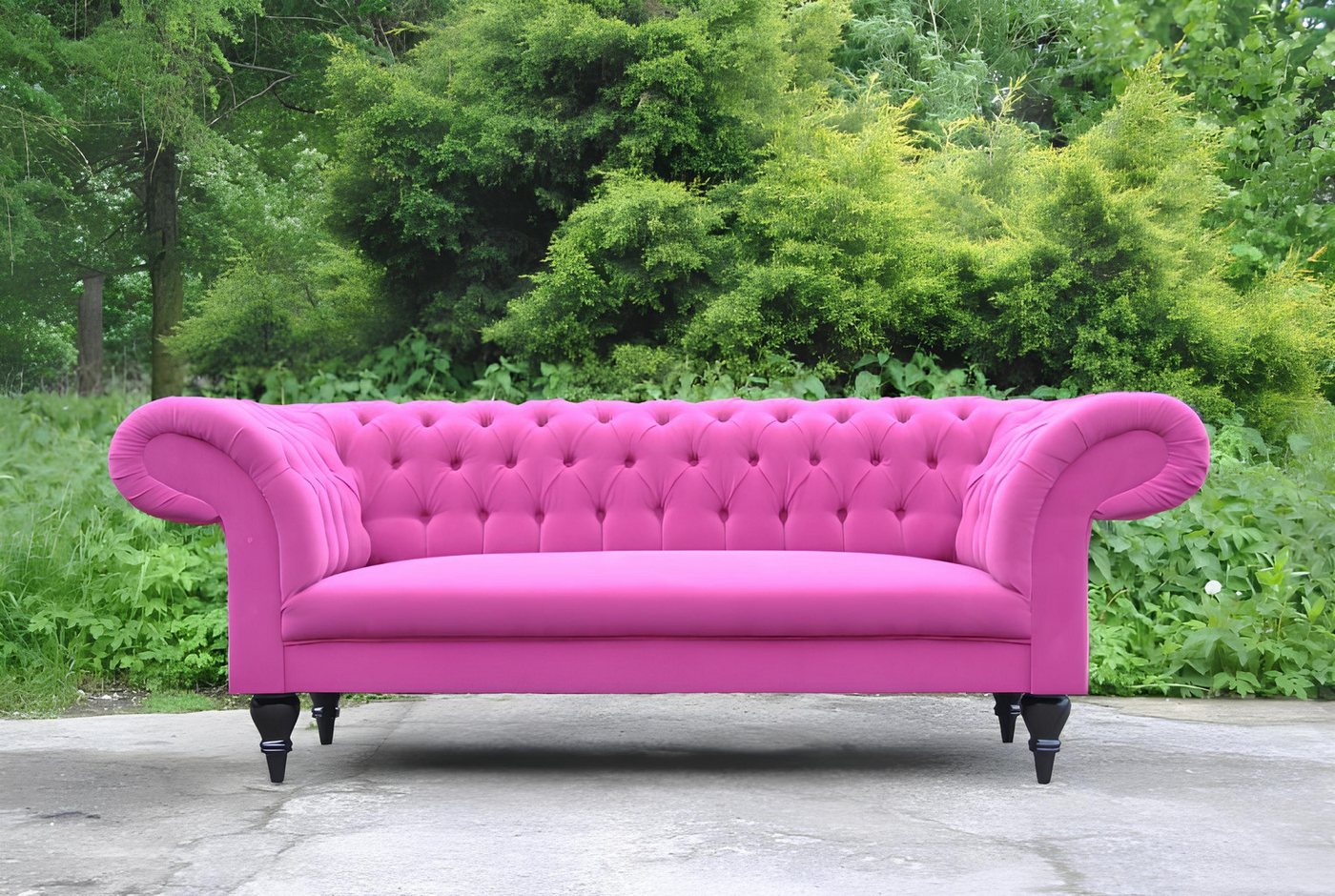 Xlmoebel Sofa Dreisitzer Design-Sofa Chesterfield mit Polsterung in Pink au günstig online kaufen