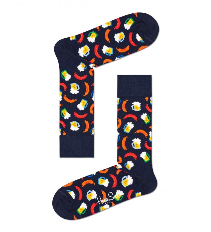 Happy Socks Socken Dunkelblau mit Grillwurst Motiv günstig online kaufen