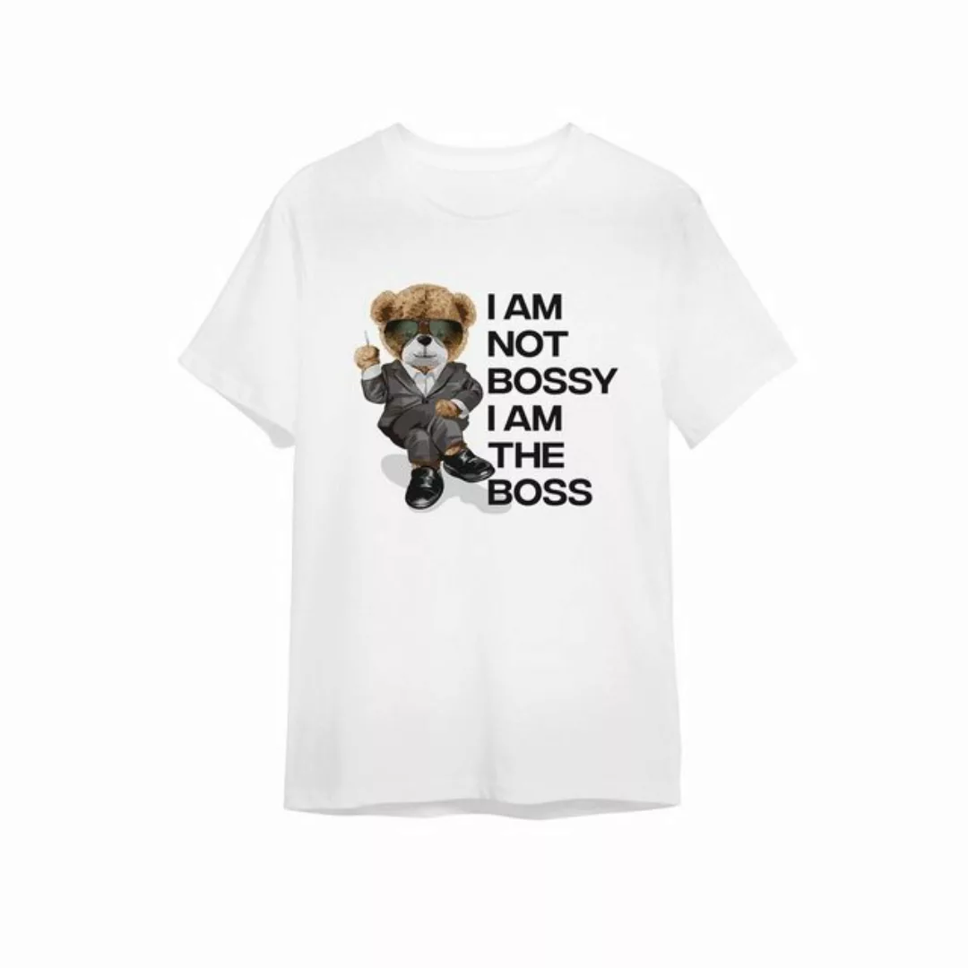 Novux T-Shirt I am not bossy Herren Tshirt Farbe Weiß (1-tlg) aus Baumwolle günstig online kaufen