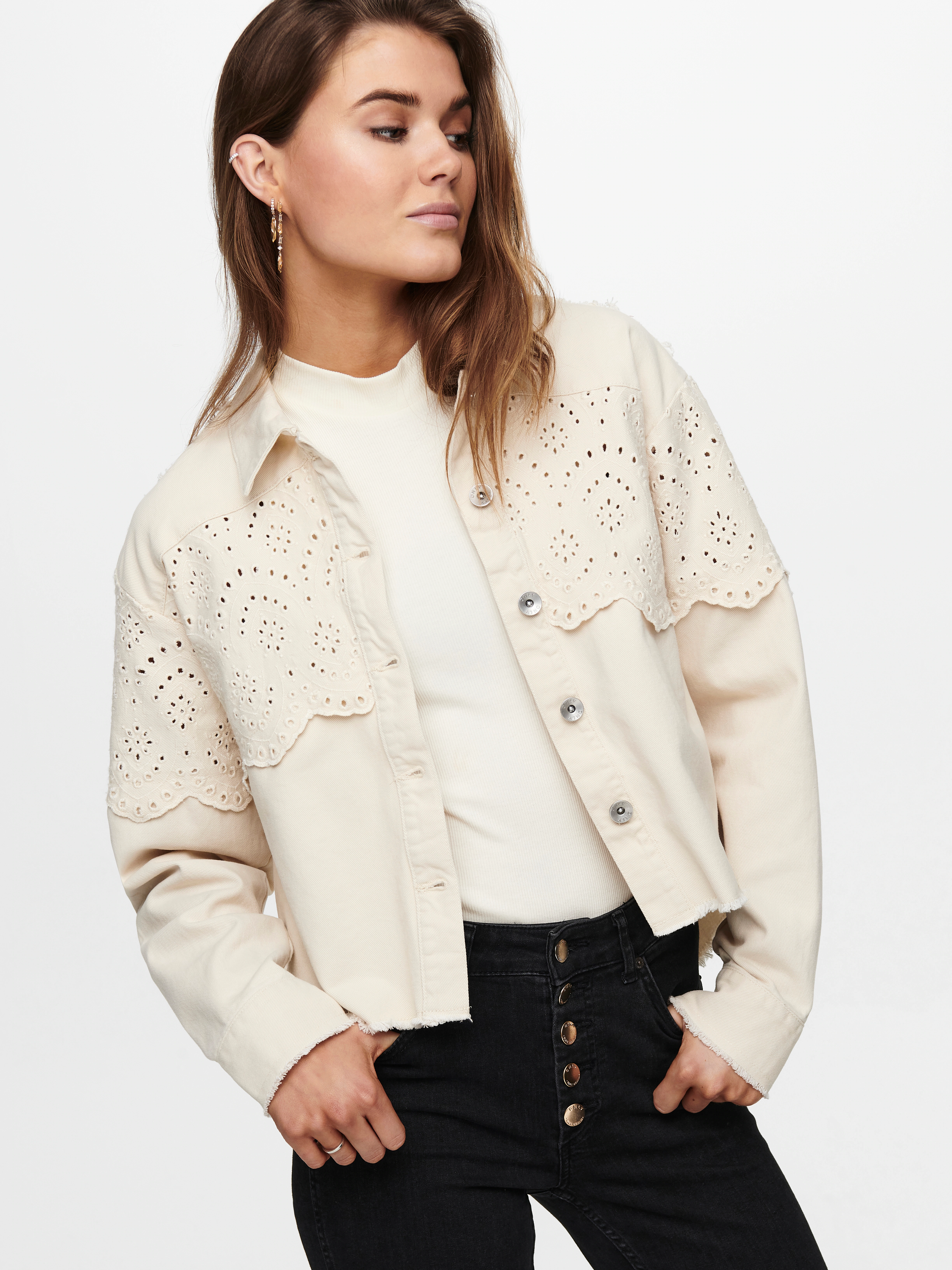 ONLY Kurzjacke "ONLELENA CROCHET JACKET NC OTW" günstig online kaufen