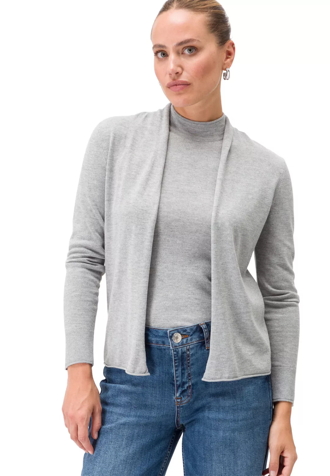 Zero Strickjacke "zero Cardigan offener Style", Plain/ohne Details günstig online kaufen