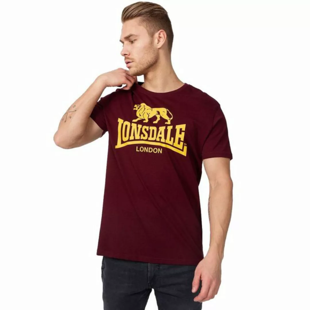 Lonsdale T-Shirt Lonsdale Herren T-Shirt Logo vintage oxblood S (1-tlg) günstig online kaufen