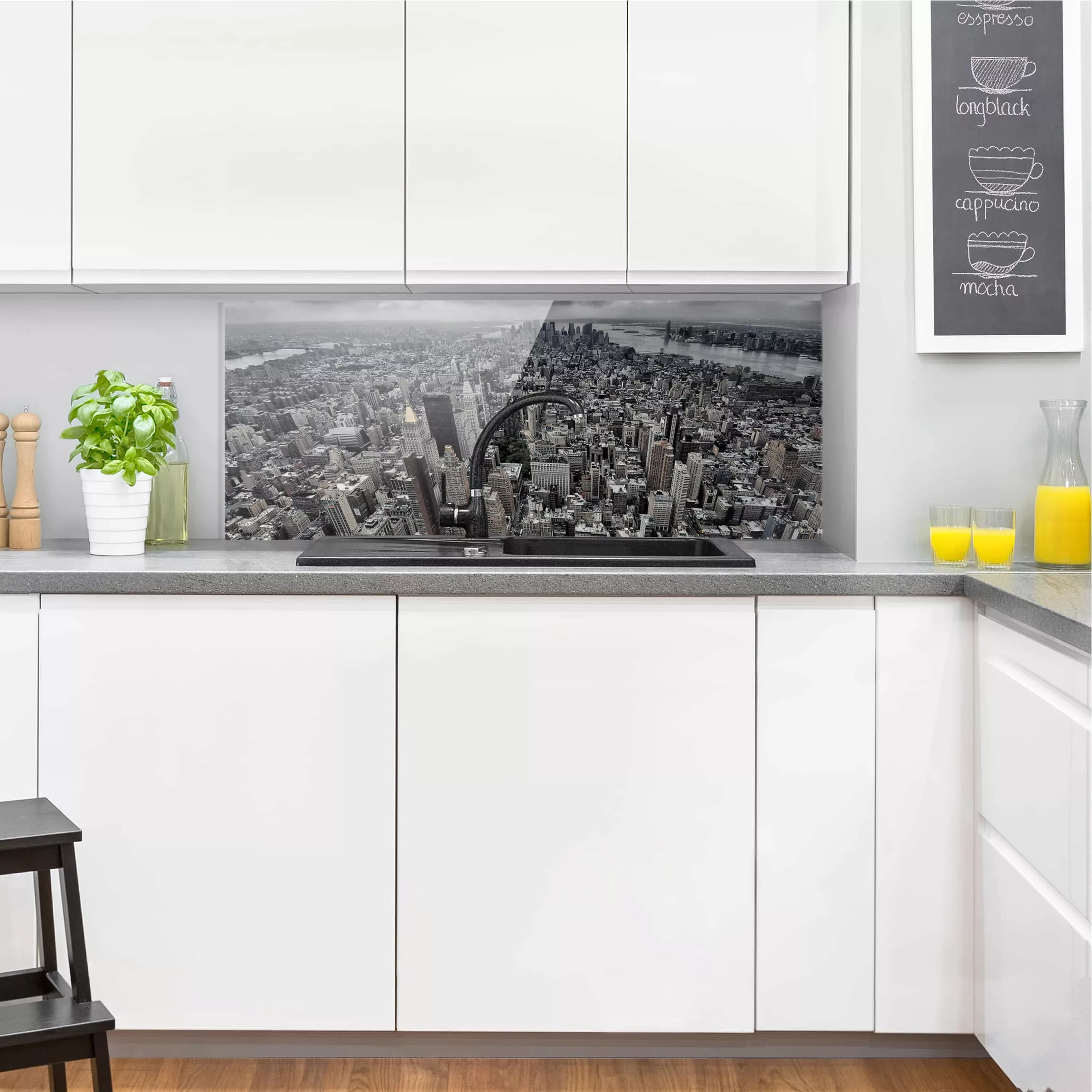 Glas Spritzschutz Architektur & Skyline - Panorama Blick über Manhattan günstig online kaufen
