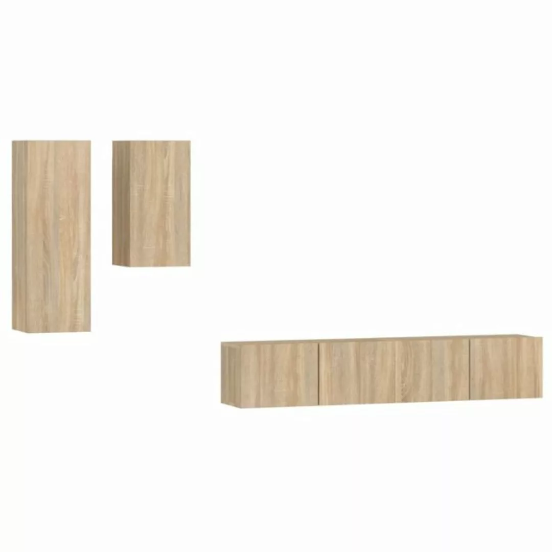 vidaXL TV-Schrank 4-tlg. TV-Schrank-Set Sonoma-Eiche Holzwerkstoff (4-St) günstig online kaufen