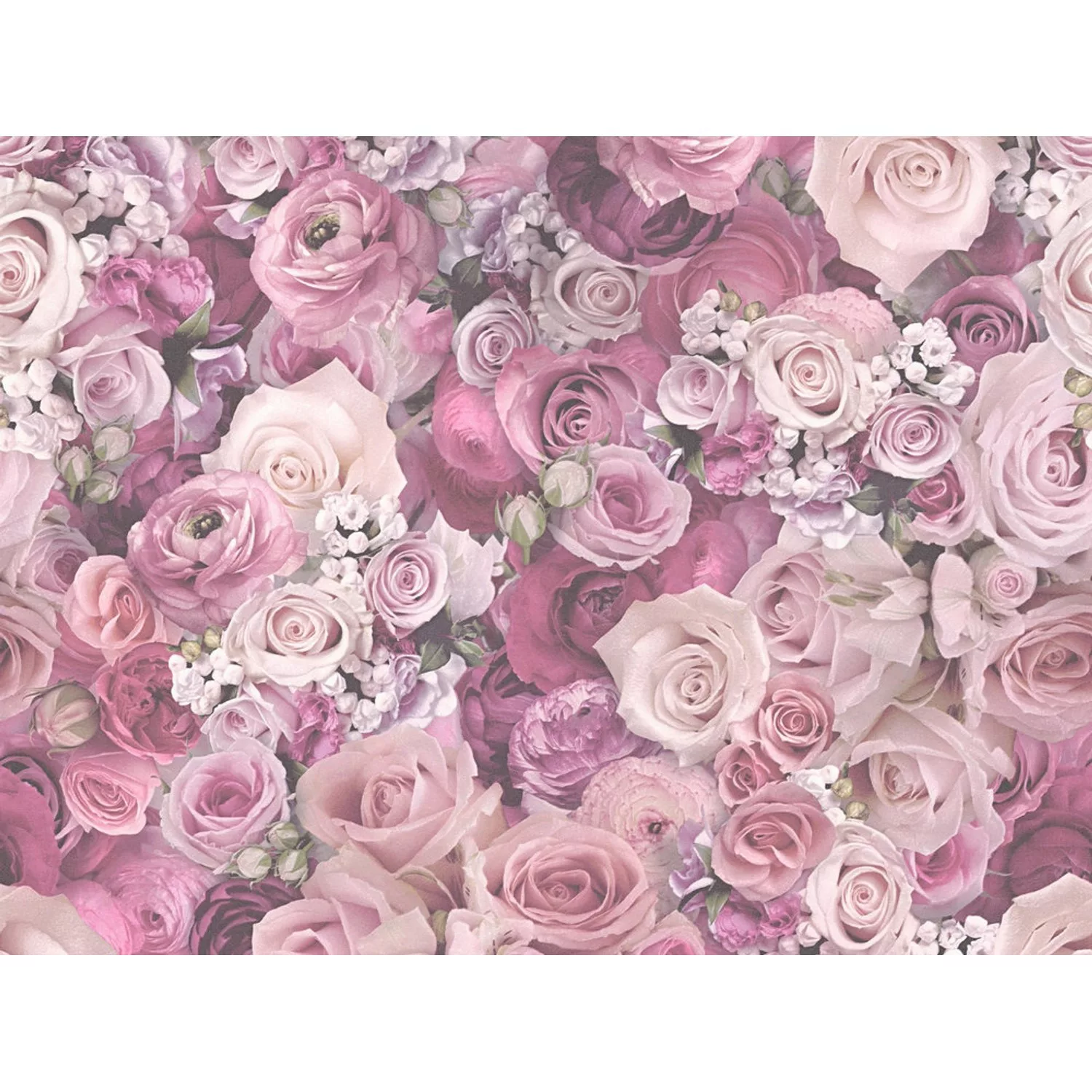 Bricoflor Romantische Schlafzimmer Tapete mit Rosen Pinke Tapete mit Blumen günstig online kaufen