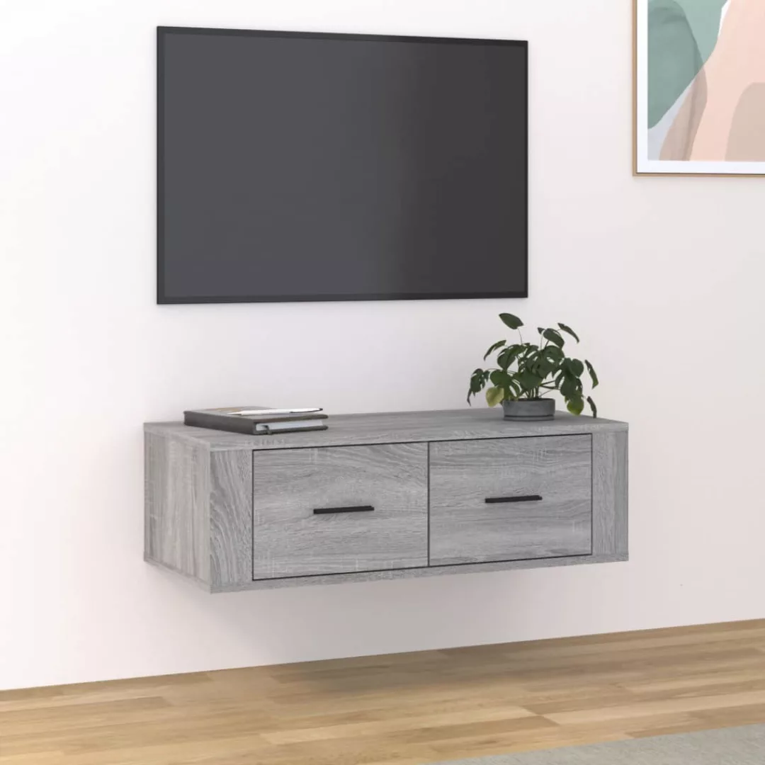 vidaXL TV-Schrank TV-Wandschrank Grau Sonoma 80x36x25 cm Spanplatte Lowboar günstig online kaufen