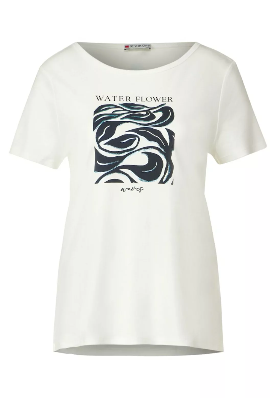 STREET ONE T-Shirt Interlock Part Print Shirt mit Glitzeraufdruck günstig online kaufen
