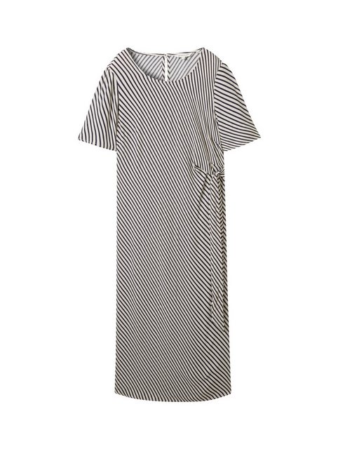 TOM TAILOR Sommerkleid Gestreiftes Midikleid mit Knotendetail günstig online kaufen