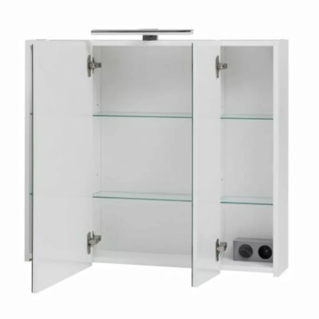 Lomadox Badezimmer Set LIMOGES-80 in Kreideweiß mit Aufbauleuchte günstig online kaufen