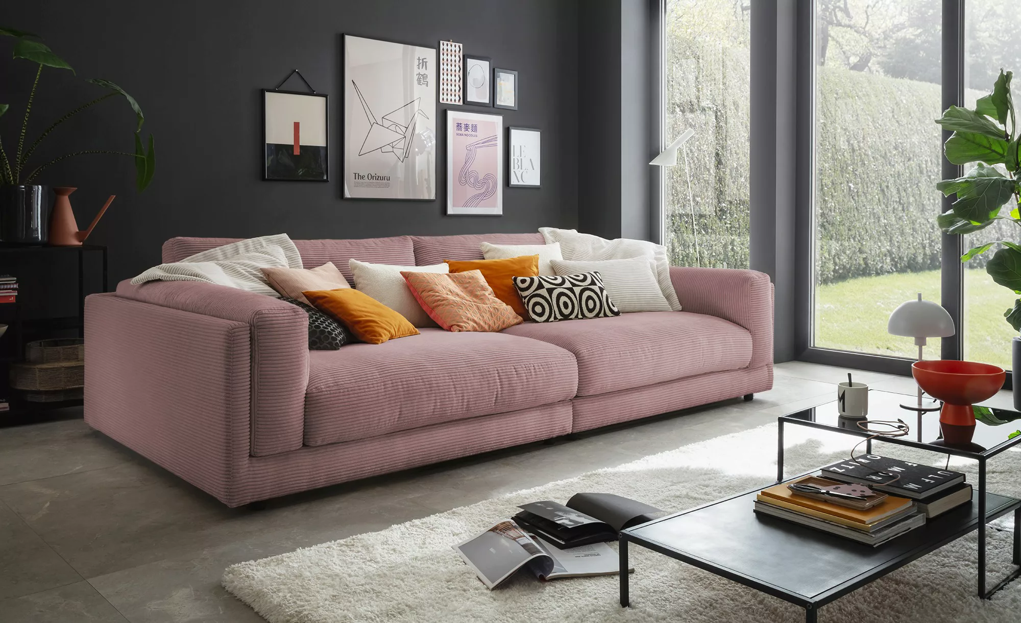 Jette Home Big Sofa aus Cord Roomy ¦ rosa/pink ¦ Maße (cm): B: 294 H: 85 T: günstig online kaufen