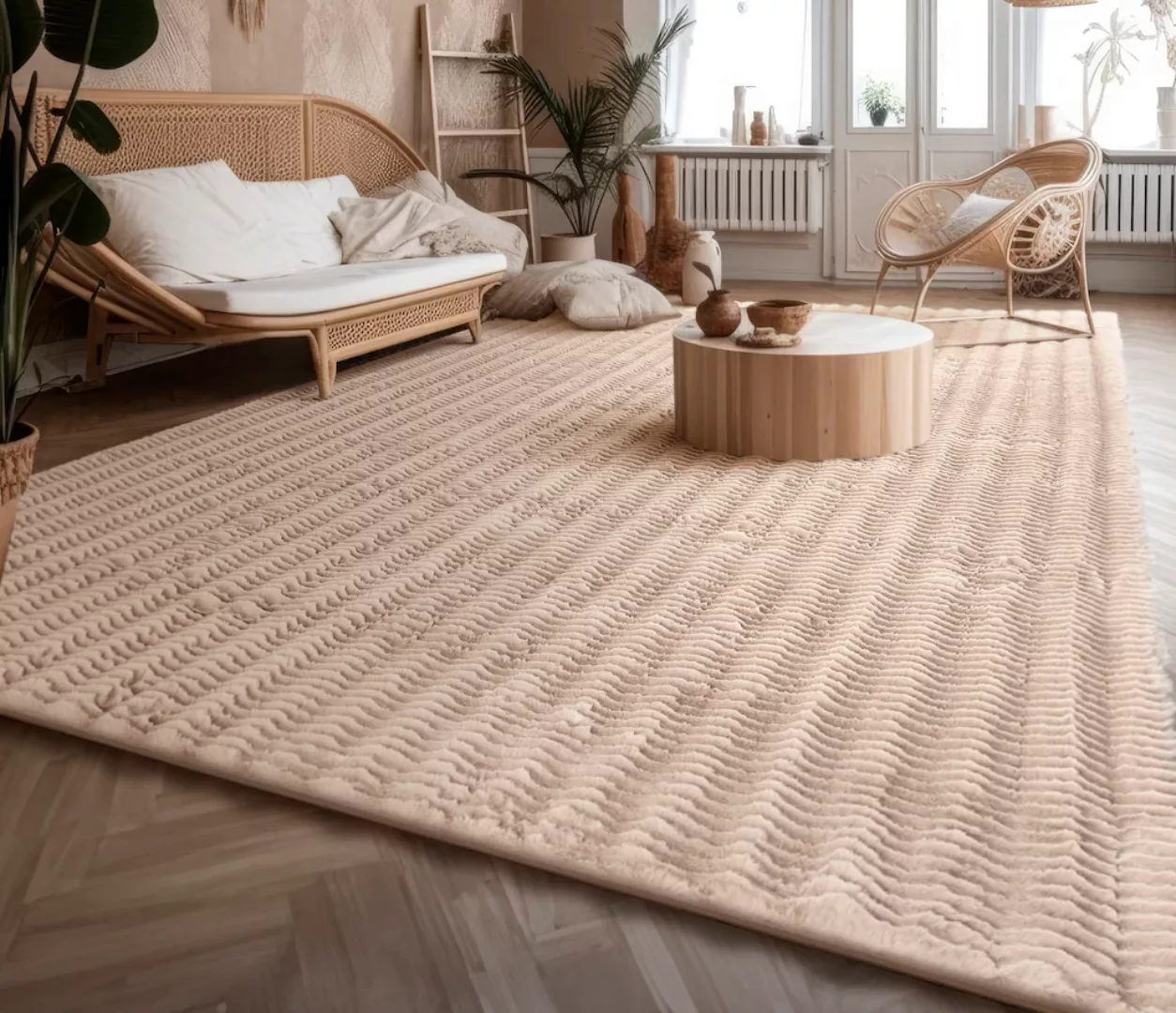 Paco Home Hochflor-Teppich »Arnheim 743«, rechteckig, 27 mm Höhe, Uni Farbe günstig online kaufen