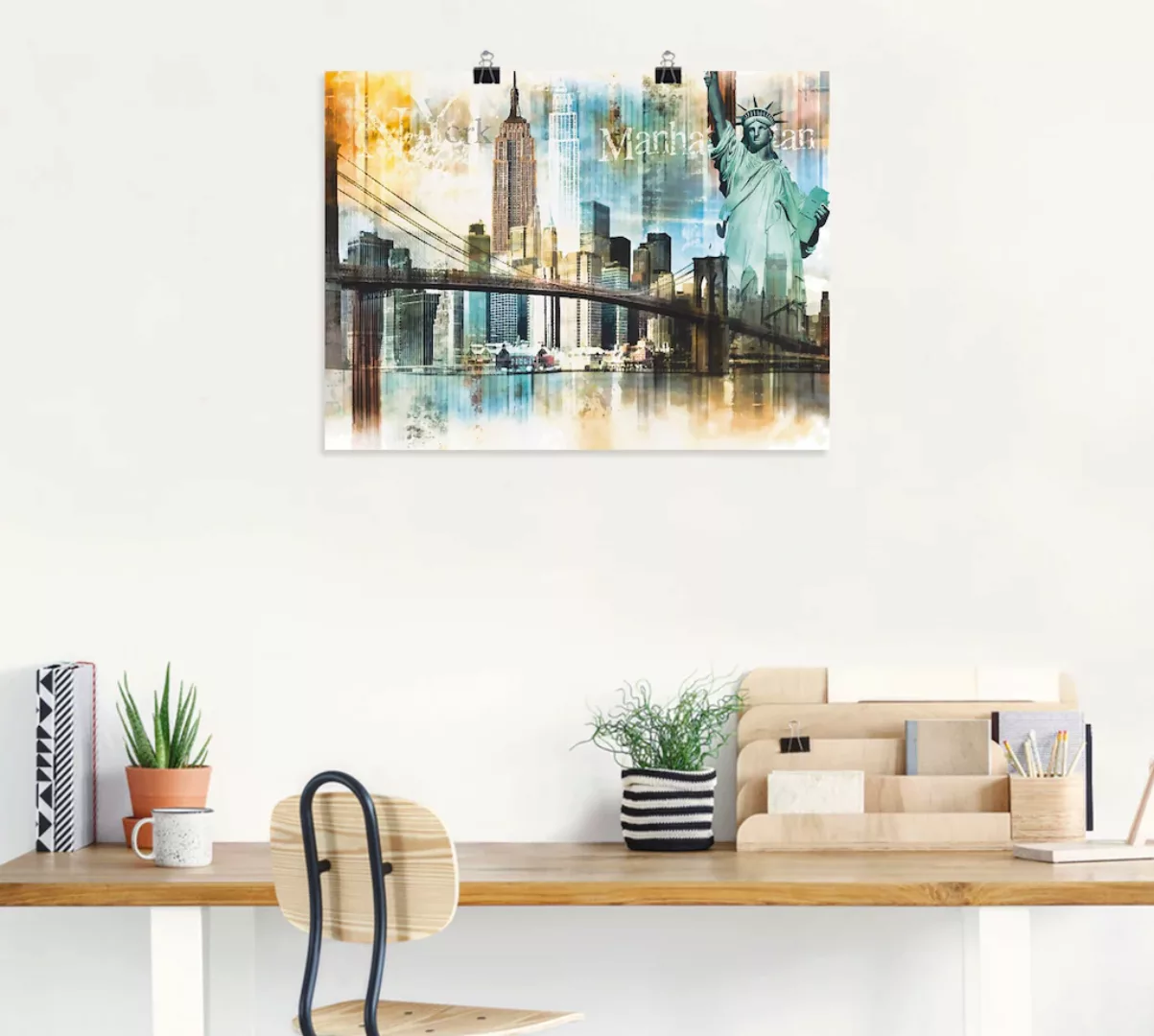Artland Wandbild »New York Skyline Collage IV«, Amerika, (1 St.), als Leinw günstig online kaufen