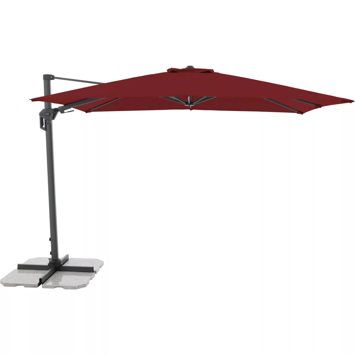 Doppler Ampelschirm 210 cm x 310 cm Bordeaux mit Kurbelmechanik günstig online kaufen