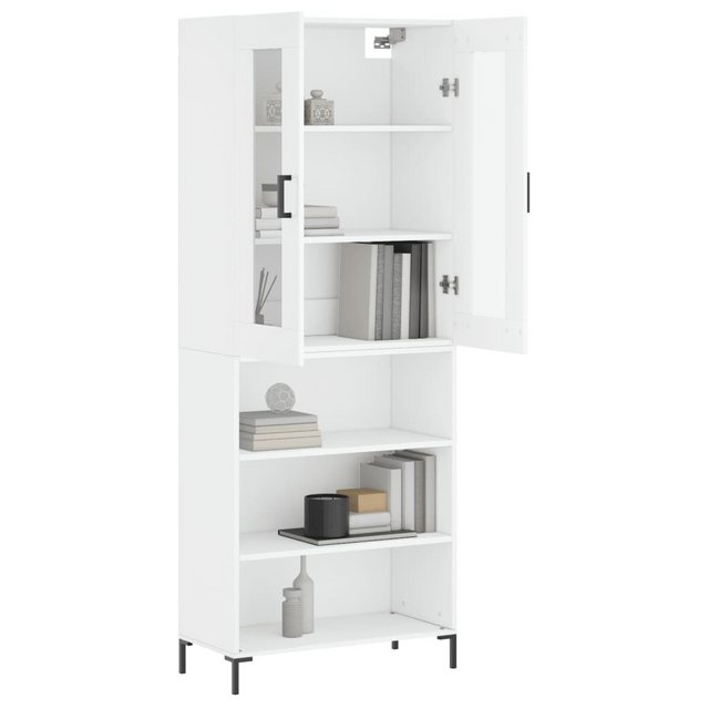 vidaXL Vitrine Highboard Weiß 69,5x34x180 cm Spanplatte Glas Vitrine günstig online kaufen