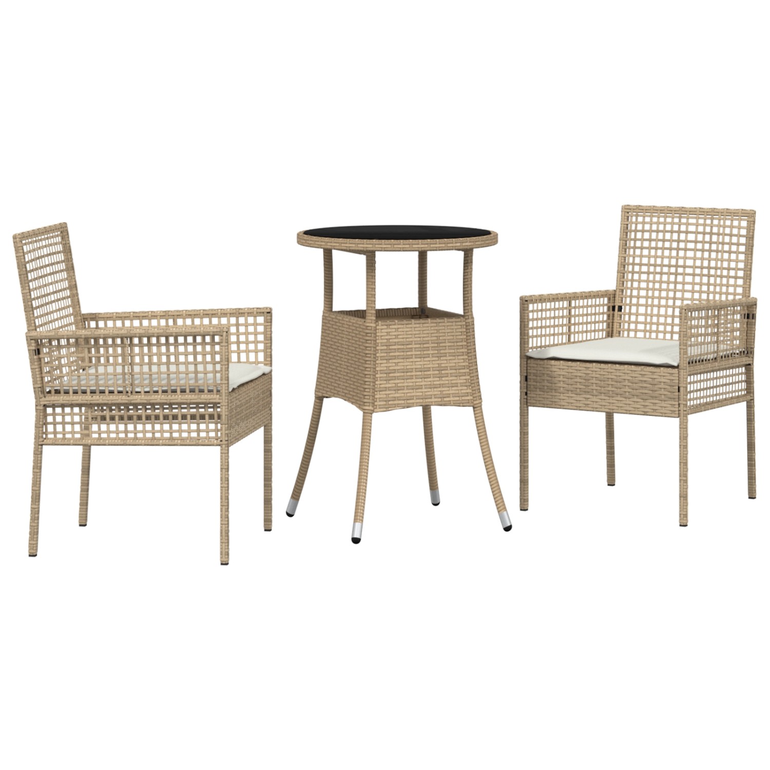 vidaXL Garten Essgruppe 3-Tlg Beige Poly Rattan 3334949 günstig online kaufen