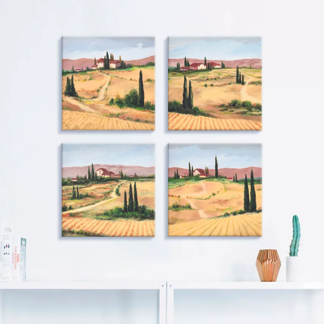 Artland Leinwandbild »Die toskanische Landschaften«, Europa, (4 St.), 4er S günstig online kaufen