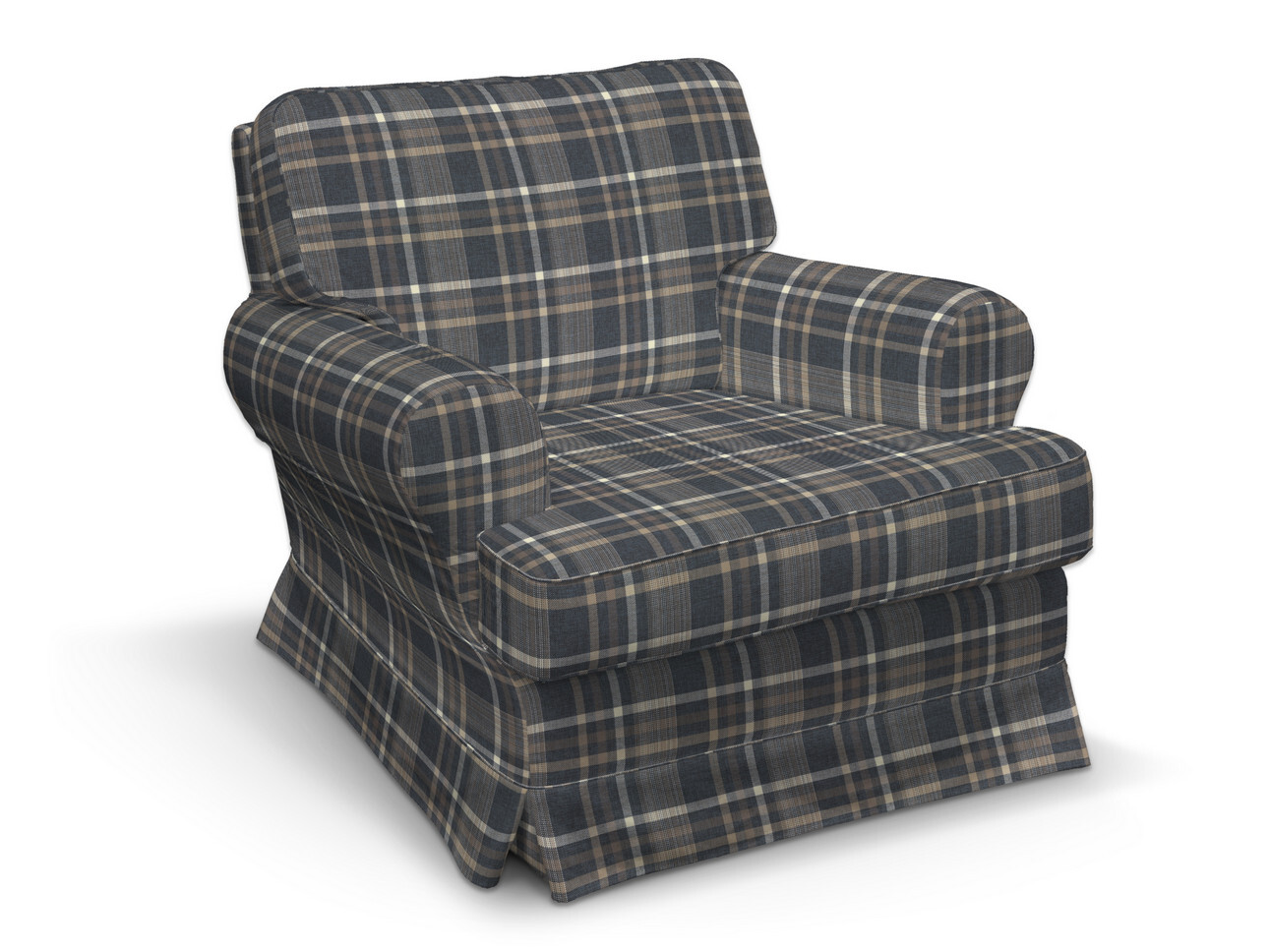 Bezug für Barkaby Sessel, braun- blau, Sessel  Barkaby, Edinburgh (703-16) günstig online kaufen