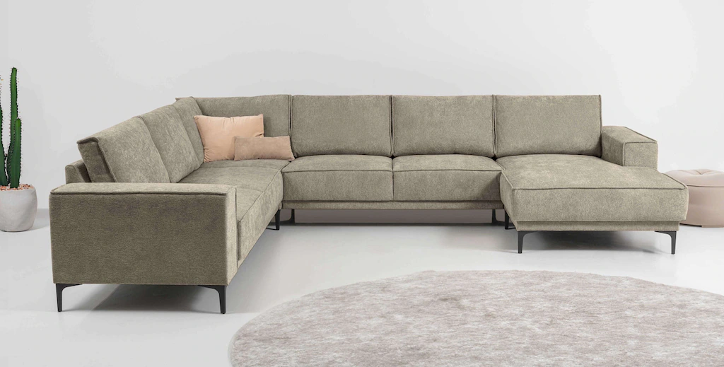 Places of Style Wohnlandschaft "XXL Sofa Oland, Struktur, Flachgewebe, Luxu günstig online kaufen