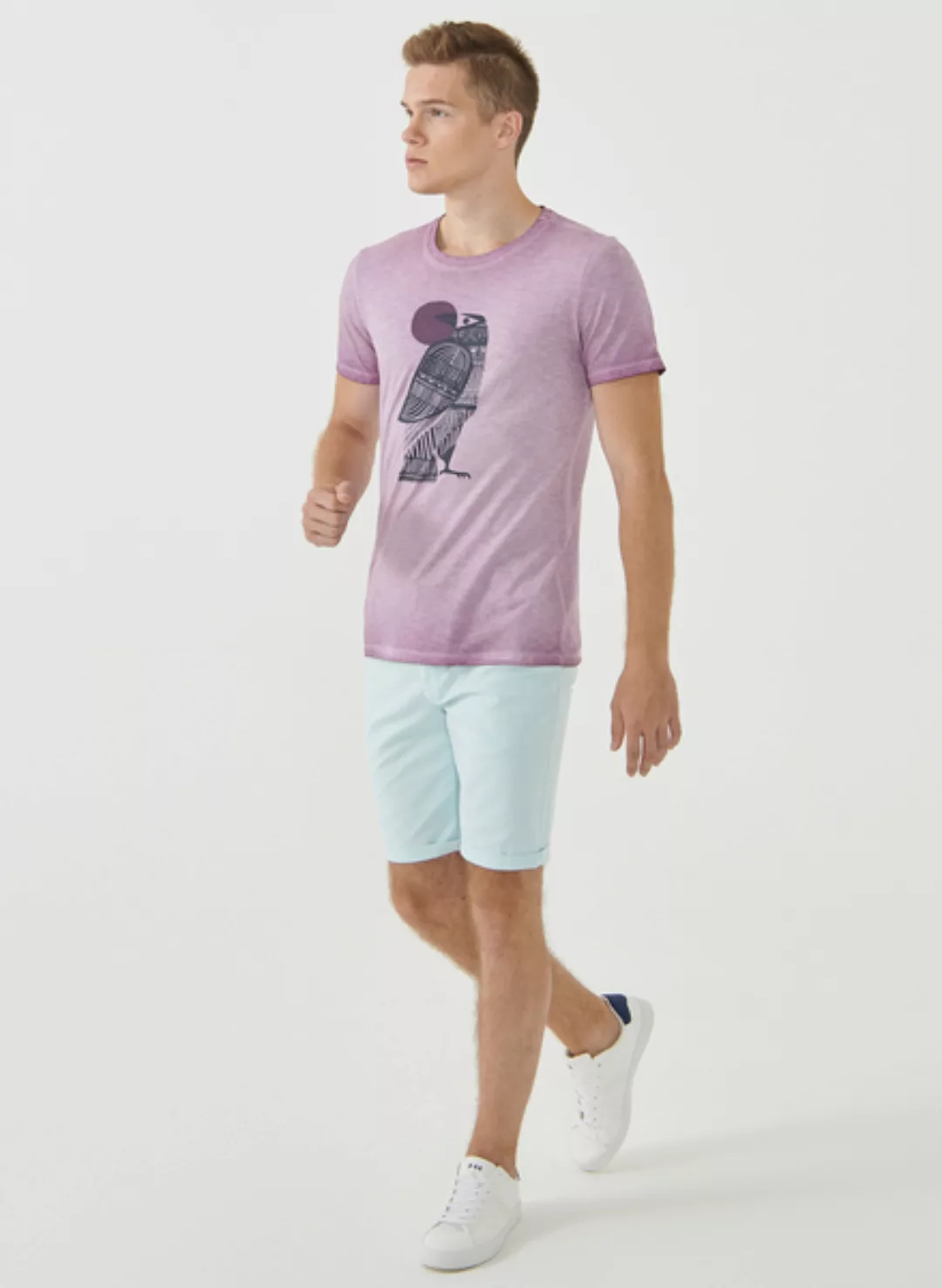 Cold Pigment Dyed T-shirt Aus Bio-baumwolle Mit Print günstig online kaufen